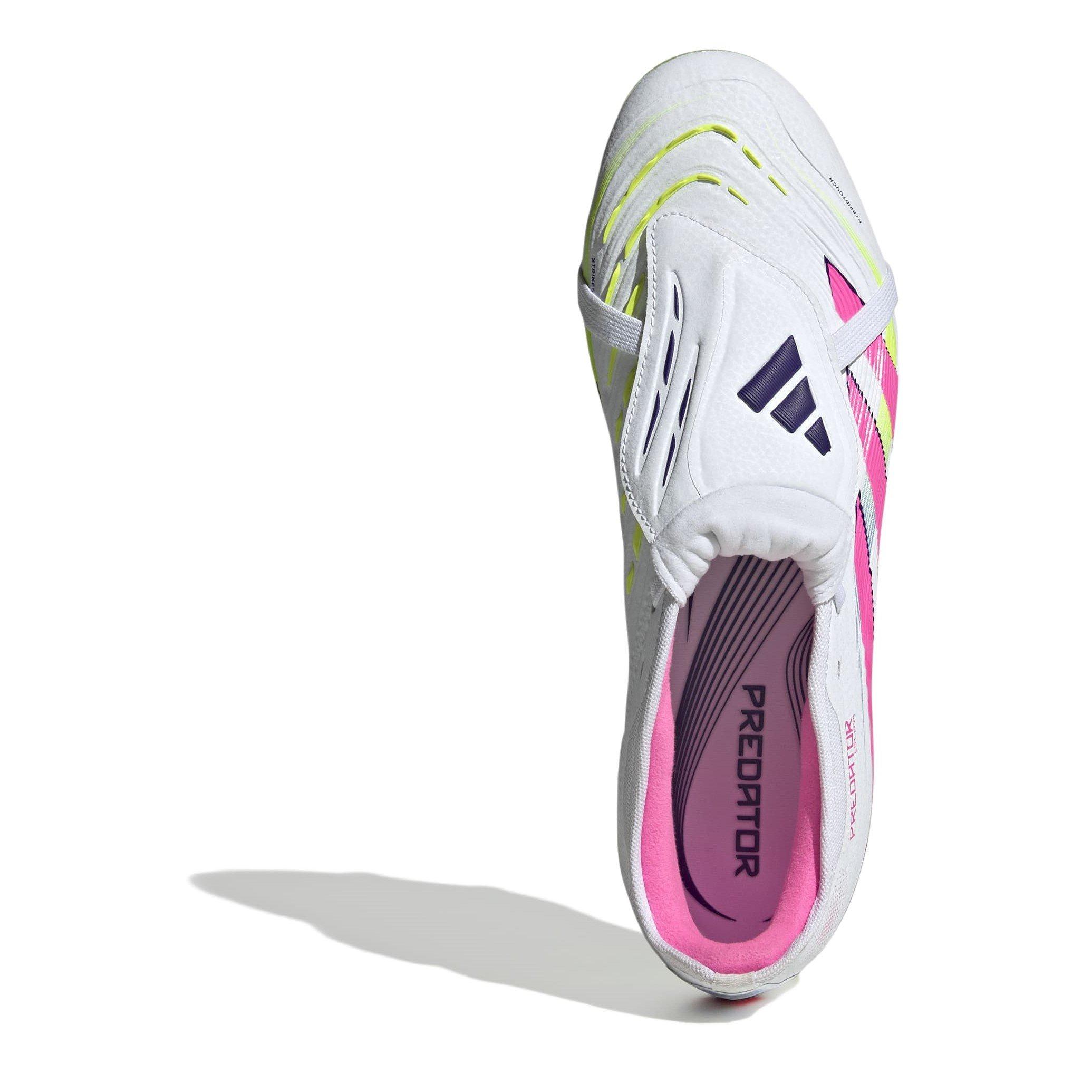 Wht/Pink/Lmn - adidas - Unisex Kids' Pred Firm Ground Football Boot - 5