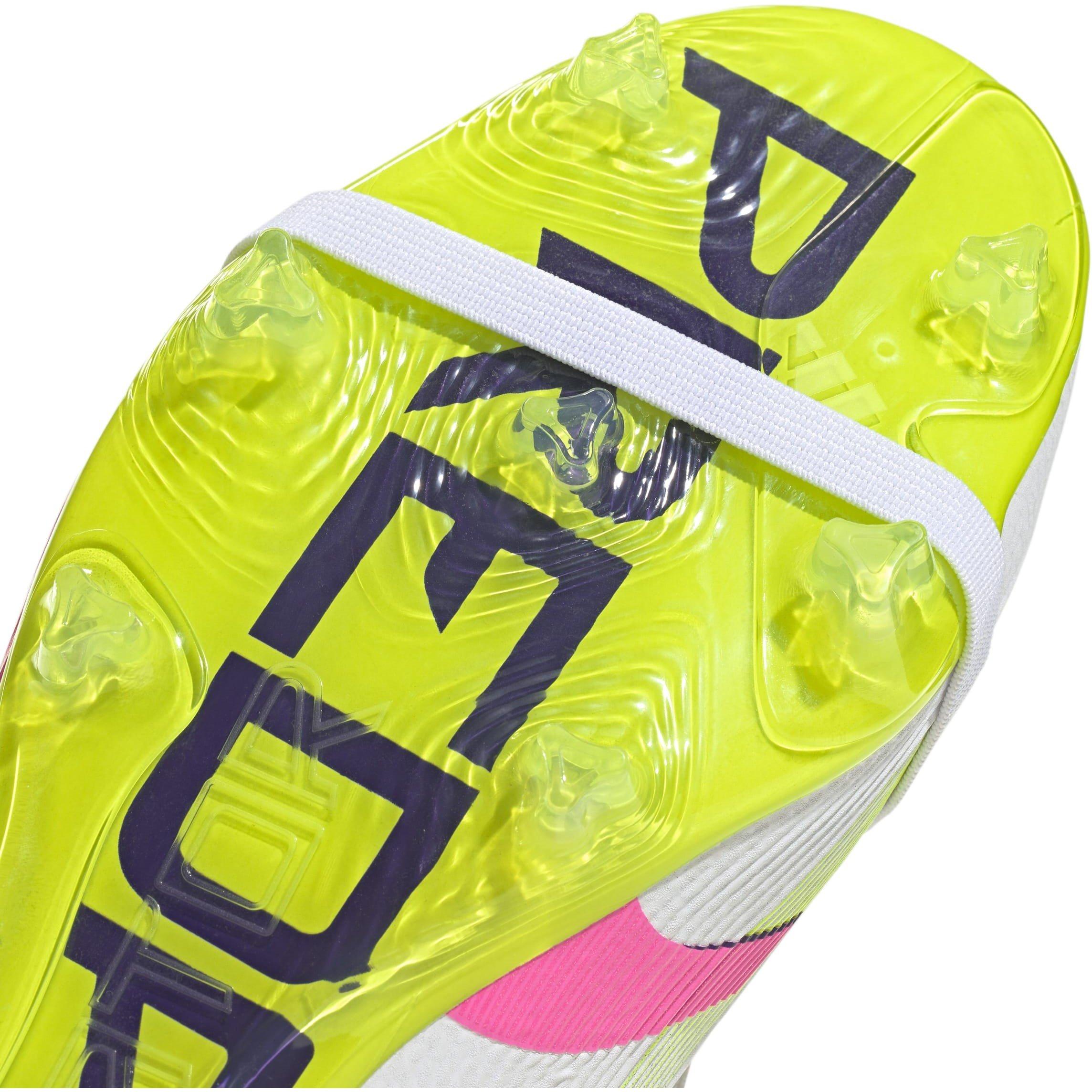 Wht/Pink/Lmn - adidas - Unisex Kids' Pred Firm Ground Football Boot - 8