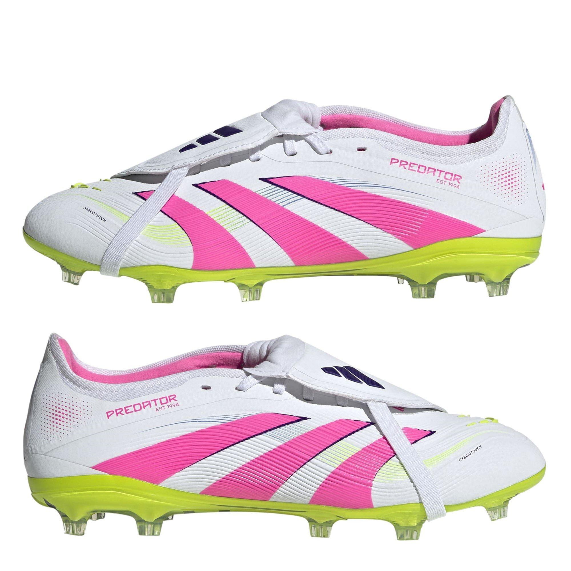 Wht/Pink/Lmn - adidas - Unisex Kids' Pred Firm Ground Football Boot - 9