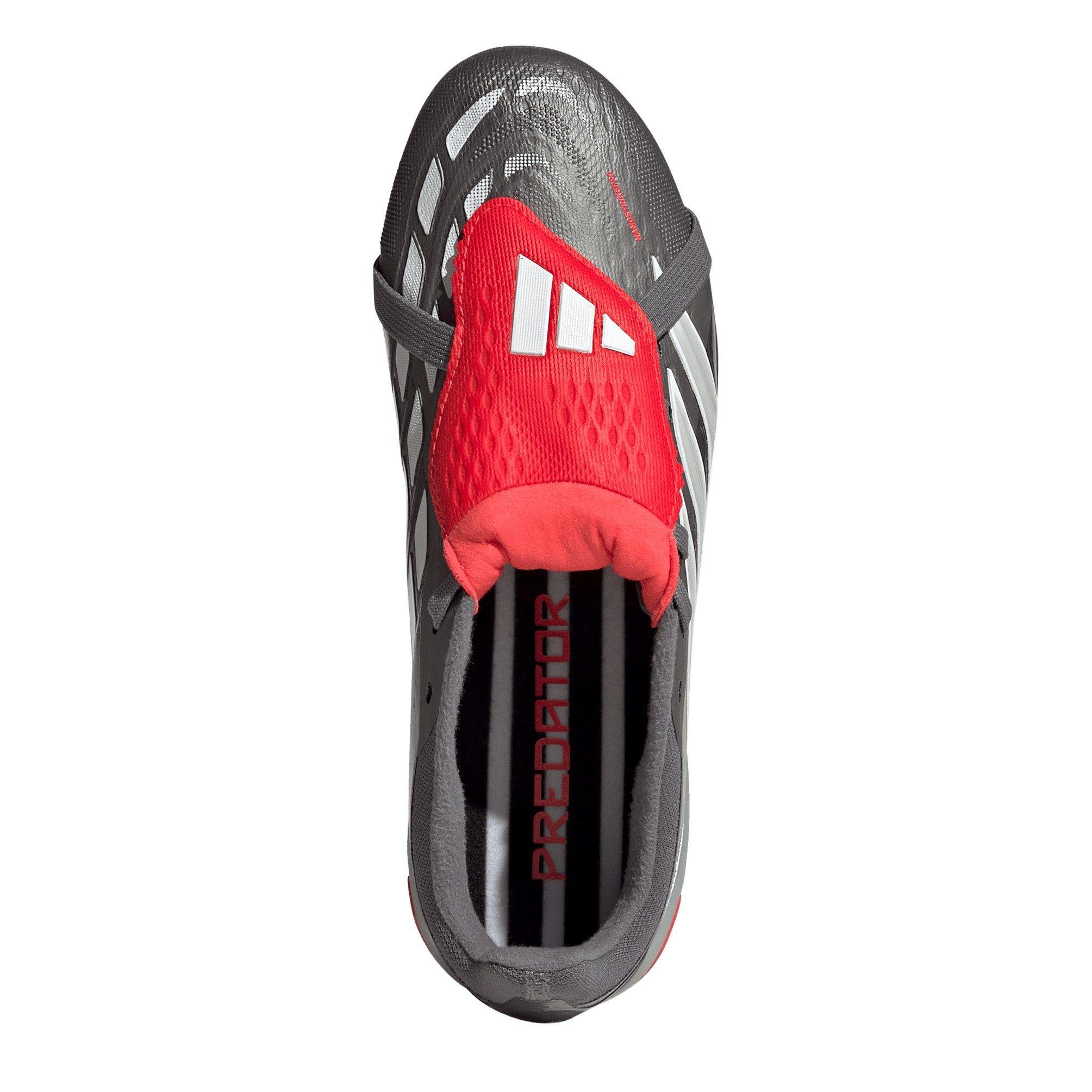 Grey/Red - adidas - Predator Elite Fold Over Tongue Firm Ground Football Boots Juniors - 5