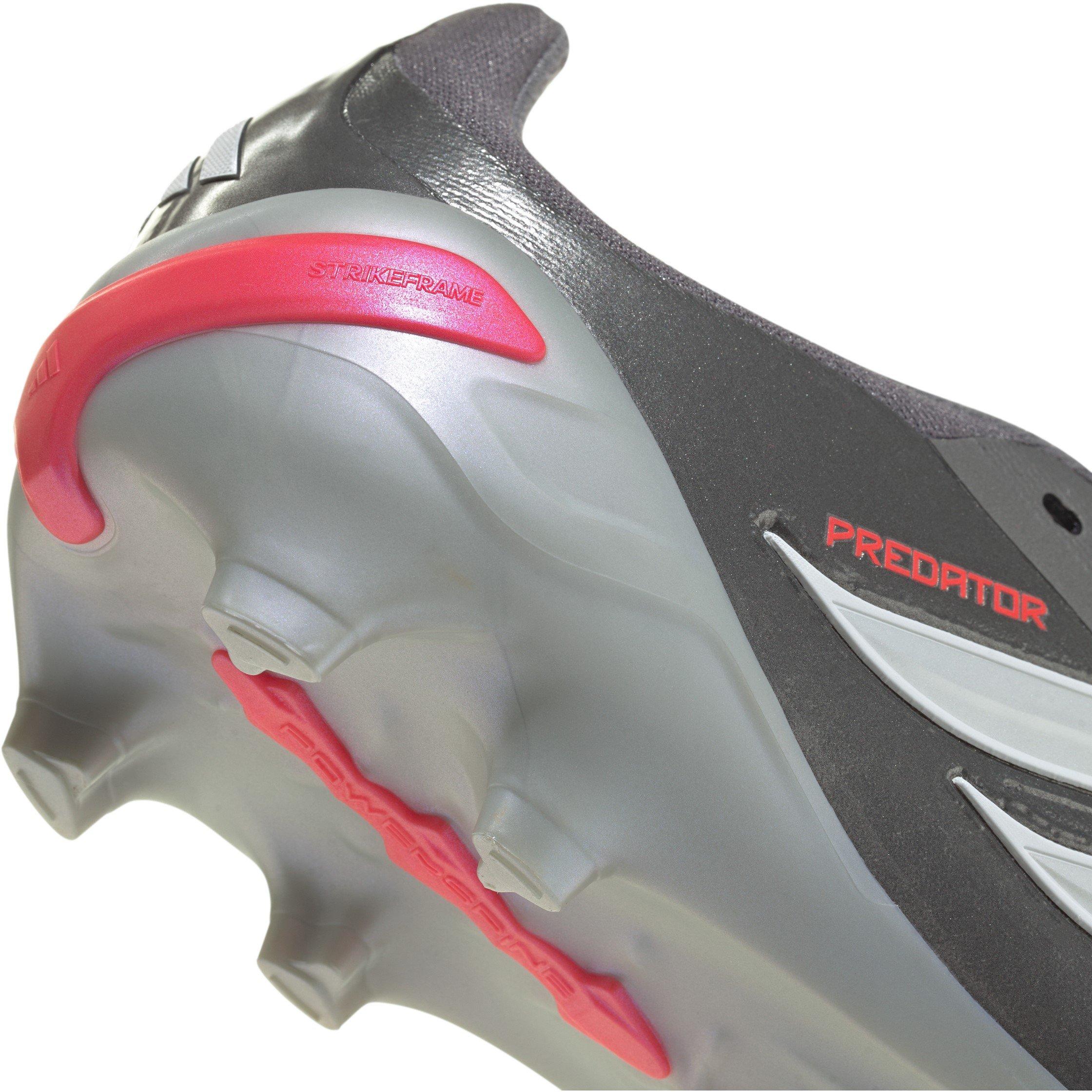 Grey/Red - adidas - Predator Elite Fold Over Tongue Firm Ground Football Boots Juniors - 7