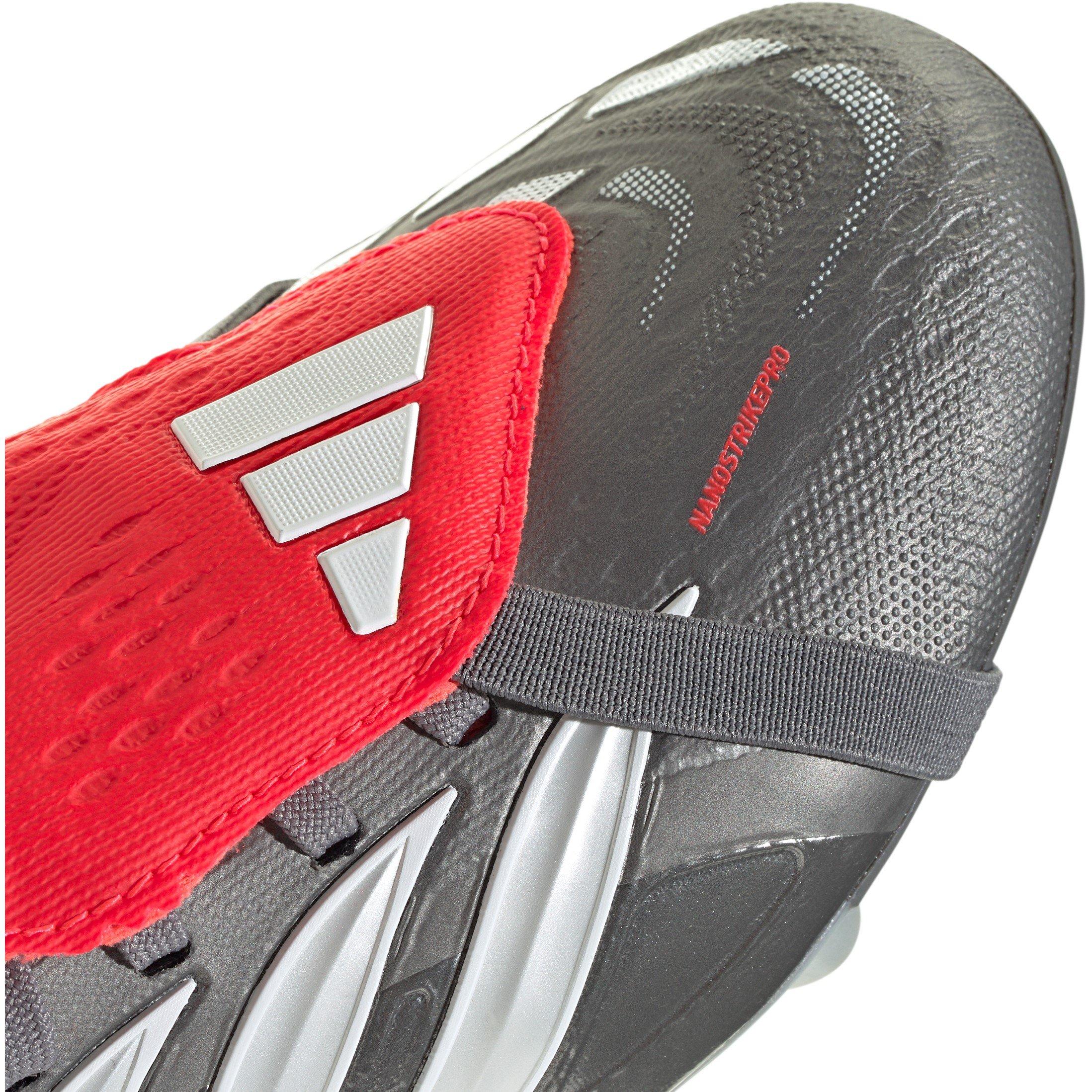 Grey/Red - adidas - Predator Elite Fold Over Tongue Firm Ground Football Boots Juniors - 8