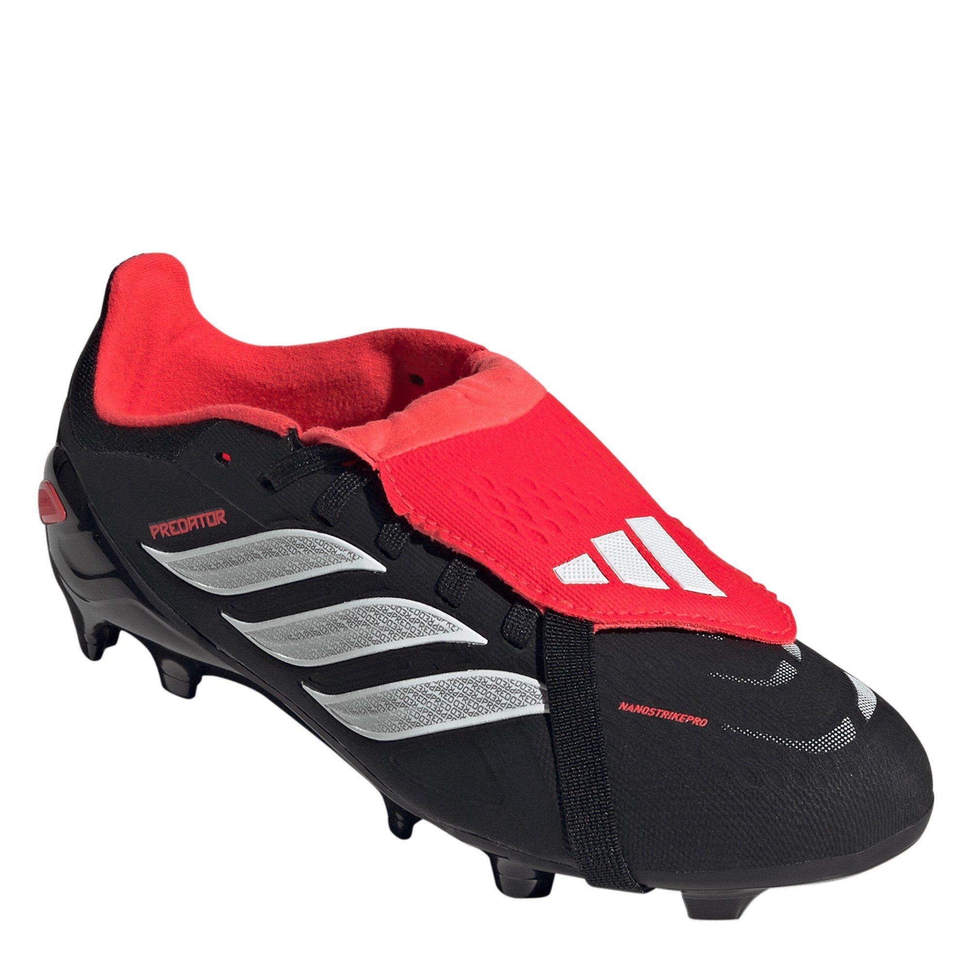 Black/Red - adidas - Predator Elite Fold Over Tongue Firm Ground Football Boots Juniors - 3