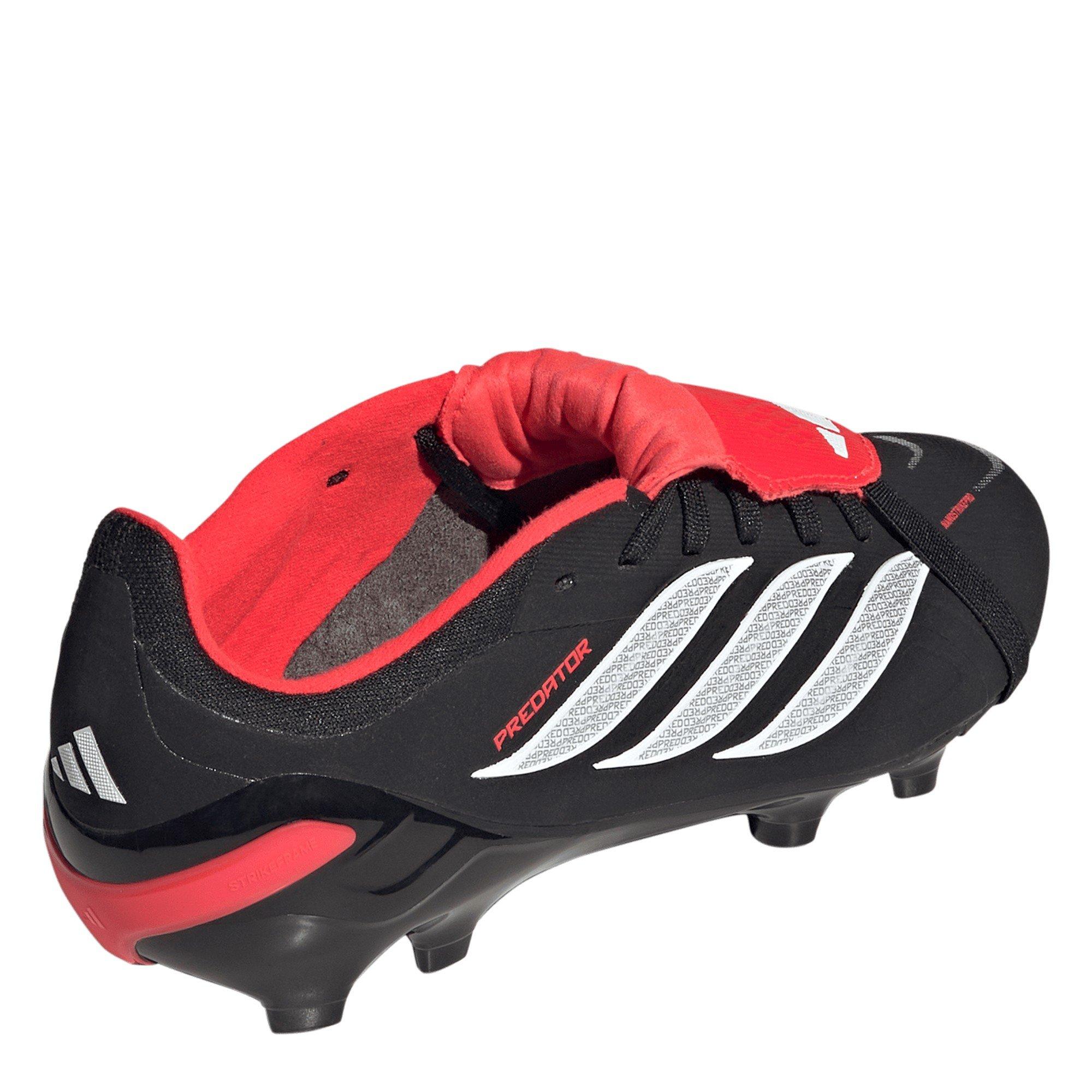 Black/Red - adidas - Predator Elite Fold Over Tongue Firm Ground Football Boots Juniors - 4