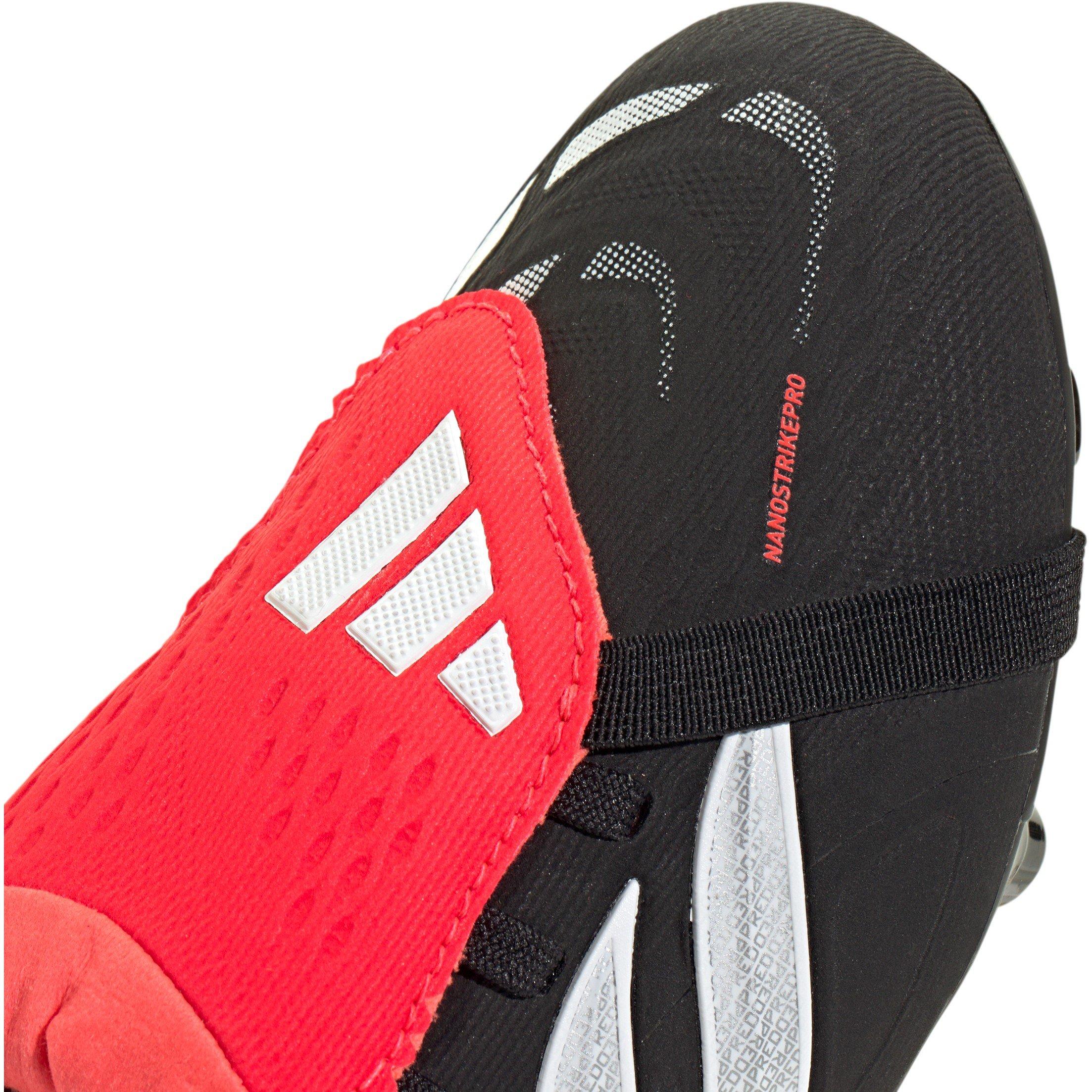 Black/Red - adidas - Predator Elite Fold Over Tongue Firm Ground Football Boots Juniors - 7