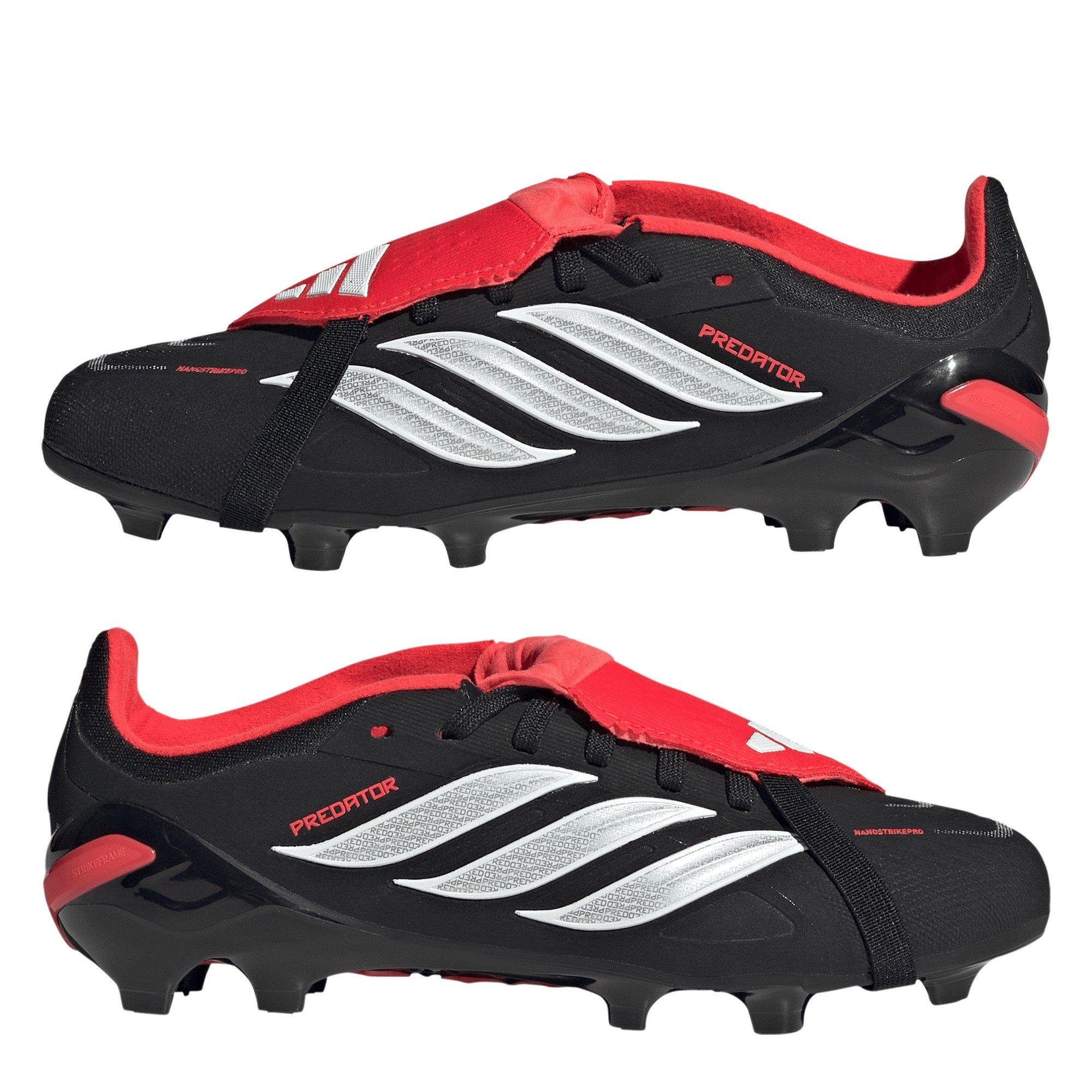 Black/Red - adidas - Predator Elite Fold Over Tongue Firm Ground Football Boots Juniors - 9