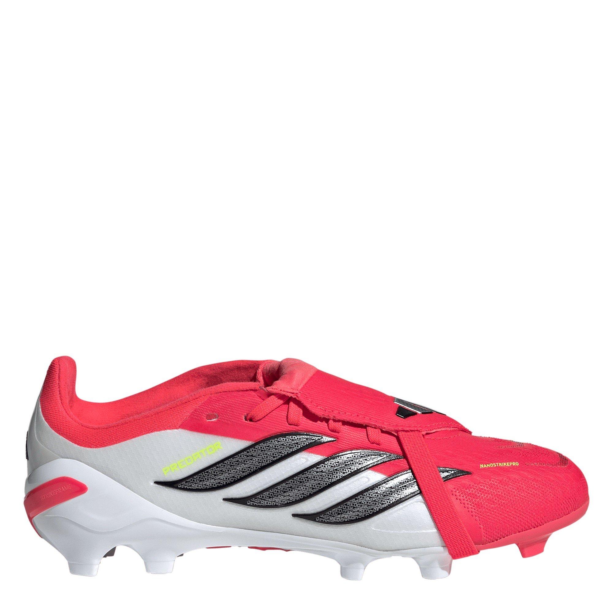 Adidas Boys Pator Elite Fold Over Tongue Firm Ground Football Boots Juniors - Red/Blk/White - 4 (36.5)