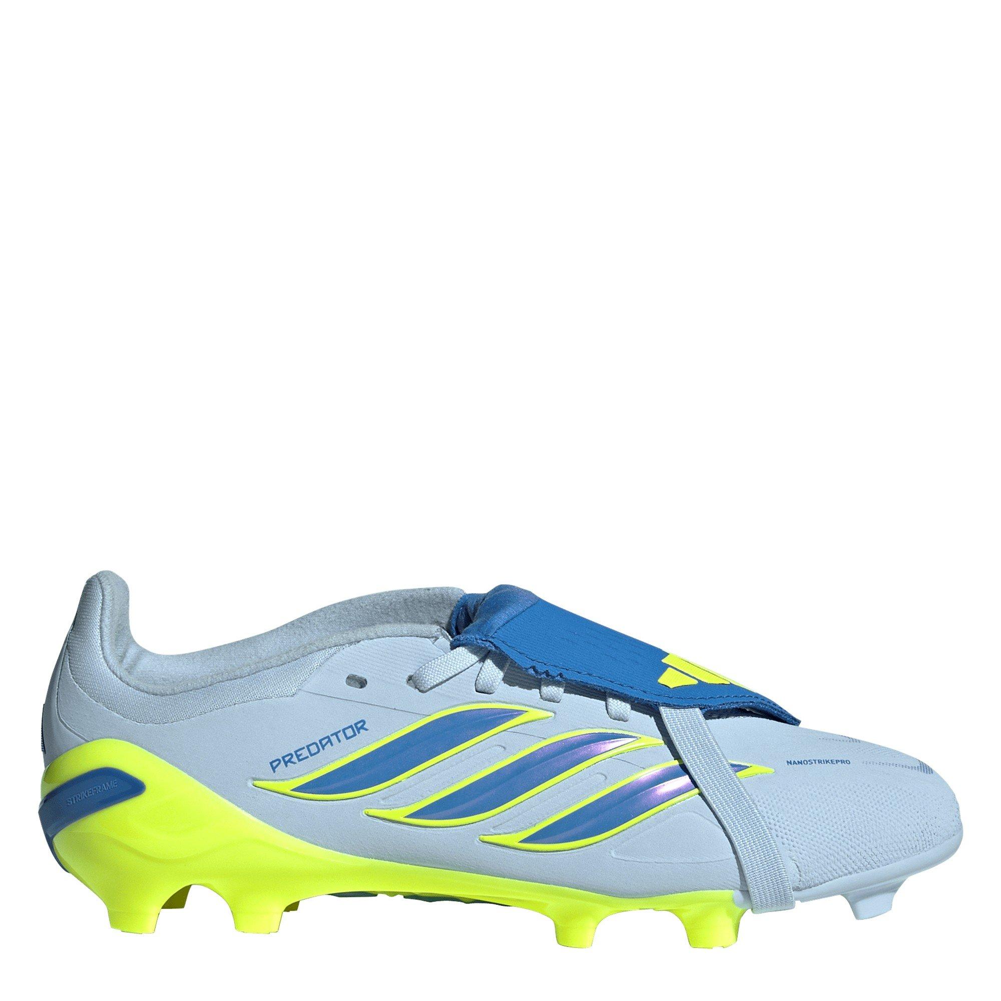 Adidas Boys Predator Elite Fold Over Tongue Firm Ground Football Boots Juniors - Blue/Yellow - 5 (38)