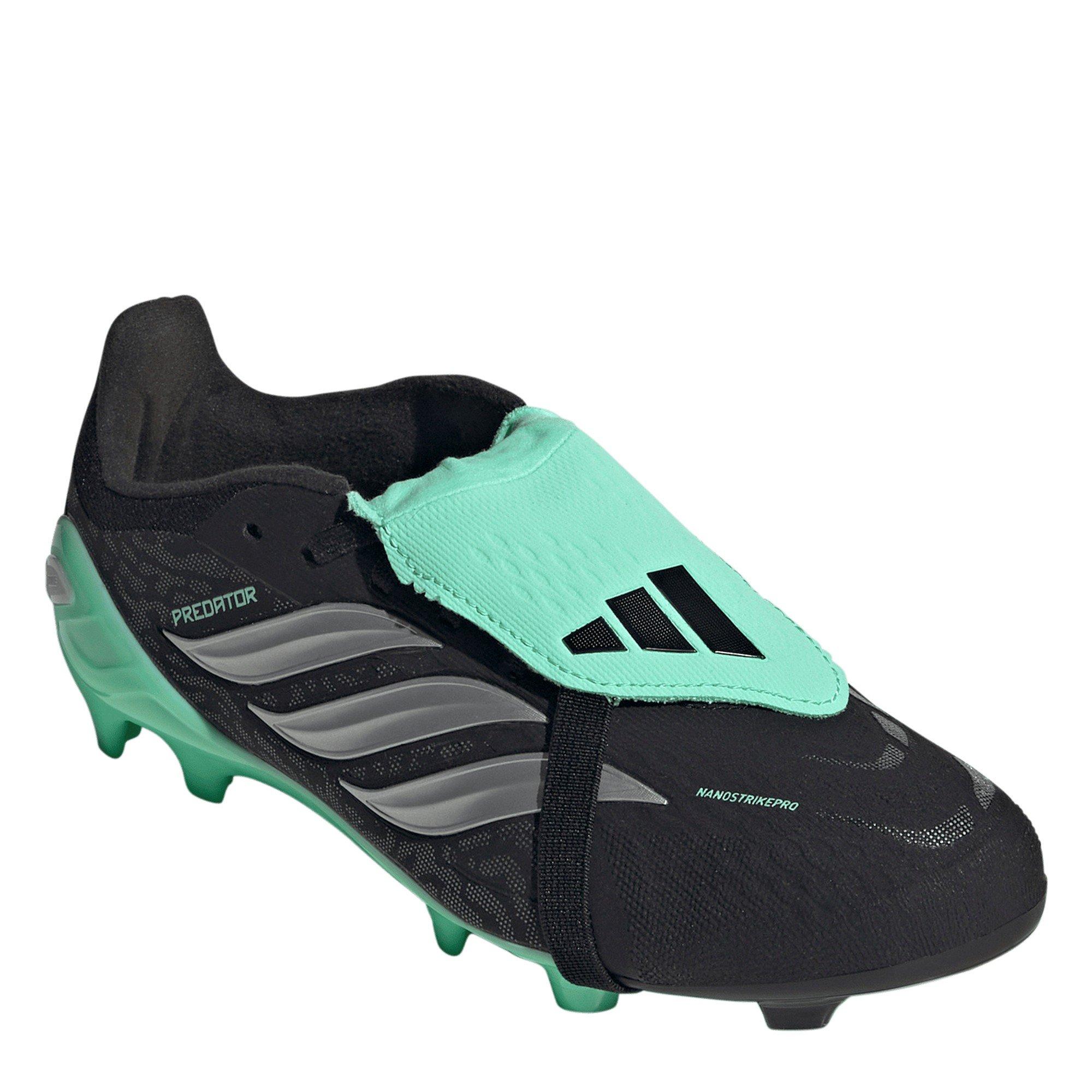 Black/Mint - adidas - Predator Elite Fold Over Tongue Firm Ground Football Boots Juniors - 3