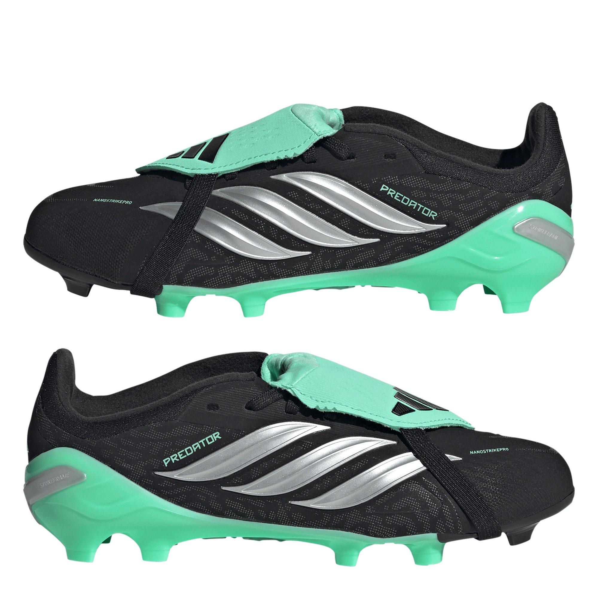 Black/Mint - adidas - Predator Elite Fold Over Tongue Firm Ground Football Boots Juniors - 9