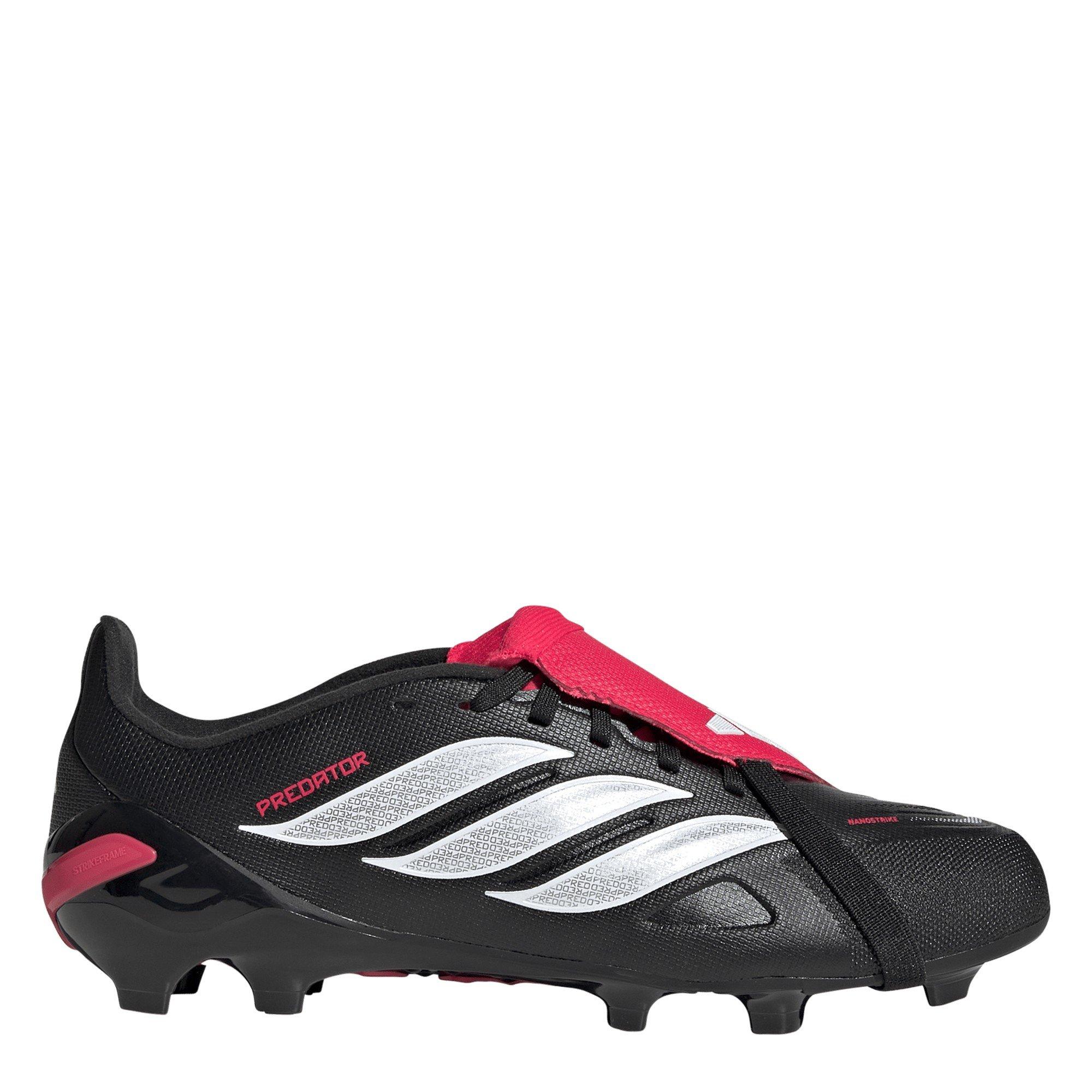 Adidas  Black/Red Predator Fold-Over Tongue League Firm Ground Football Boots Juniors - 5.5 (38.7)