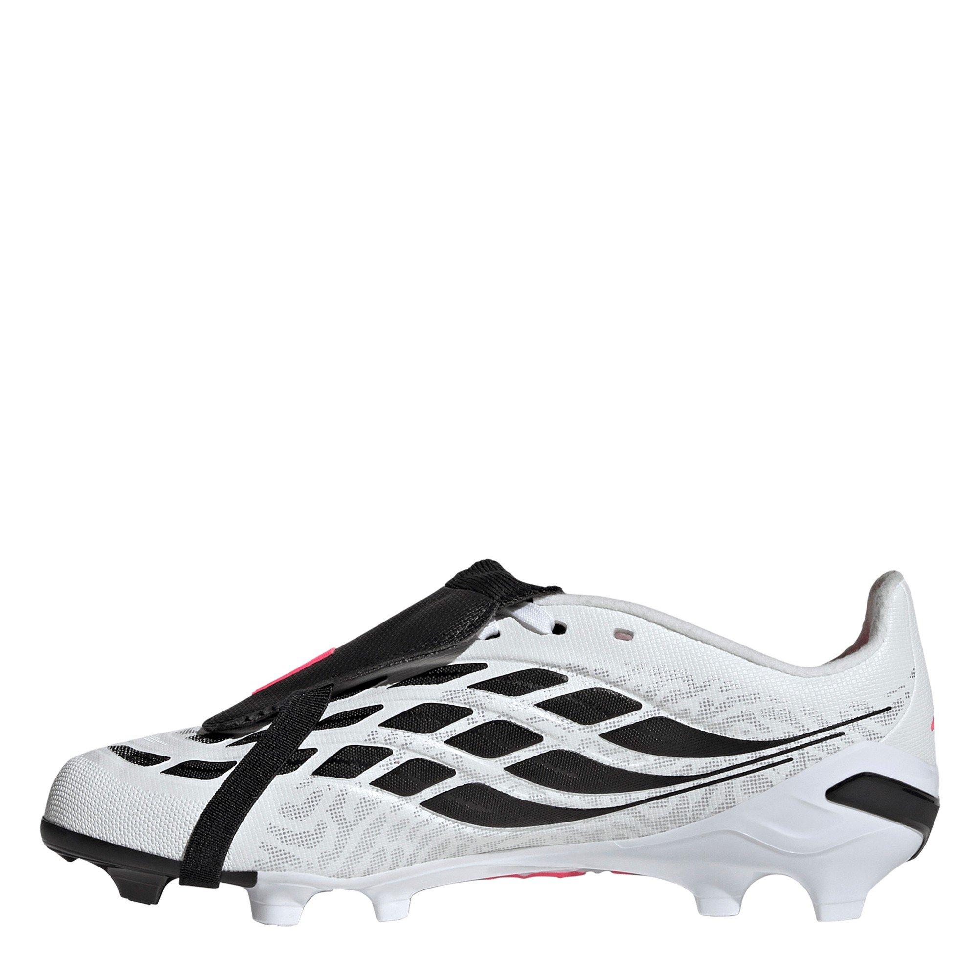 White/Coral - adidas - Predator Fold-Over Tongue League Firm Ground Football Boots Juniors - 2
