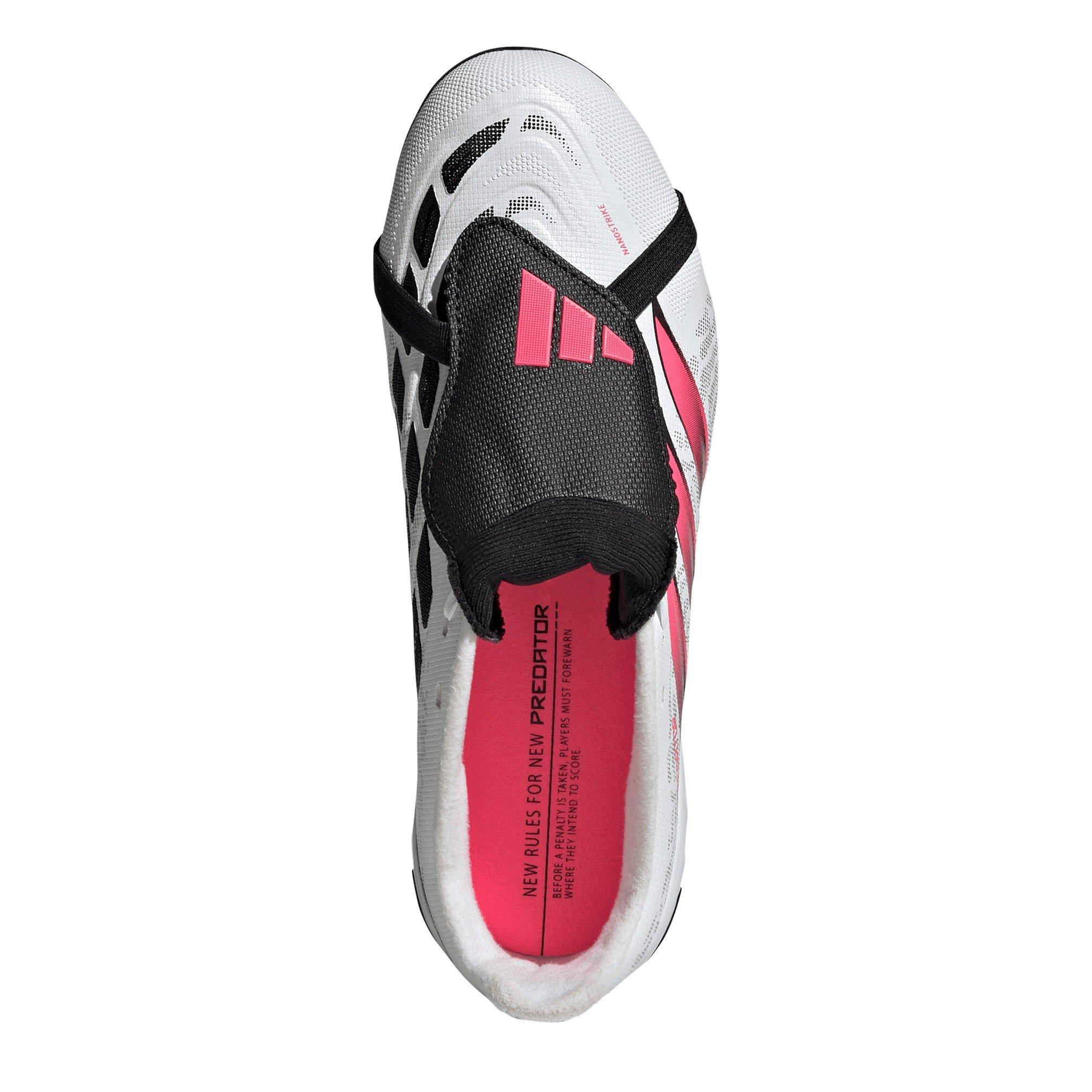 White/Coral - adidas - Predator Fold-Over Tongue League Firm Ground Football Boots Juniors - 5