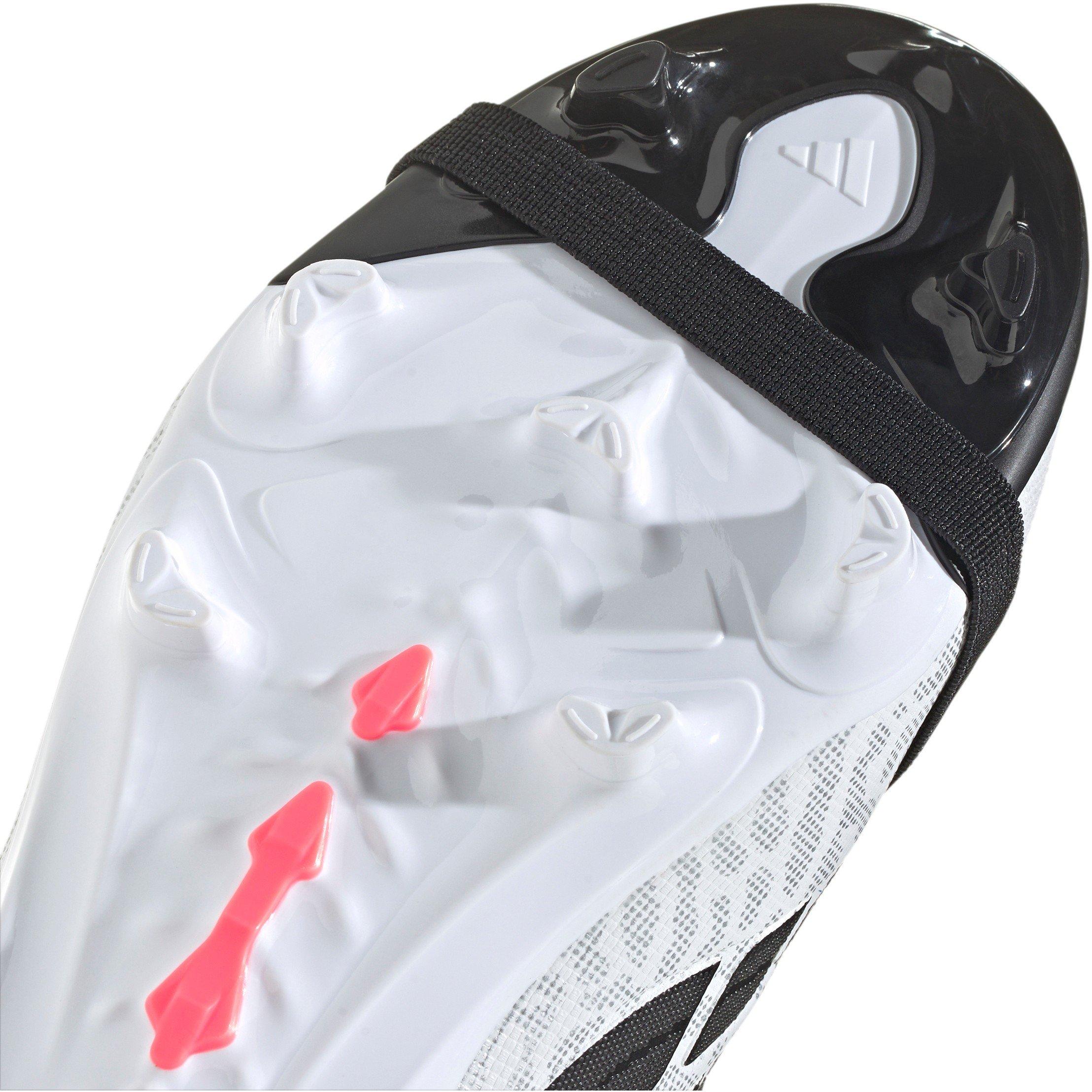 White/Coral - adidas - Predator Fold-Over Tongue League Firm Ground Football Boots Juniors - 7