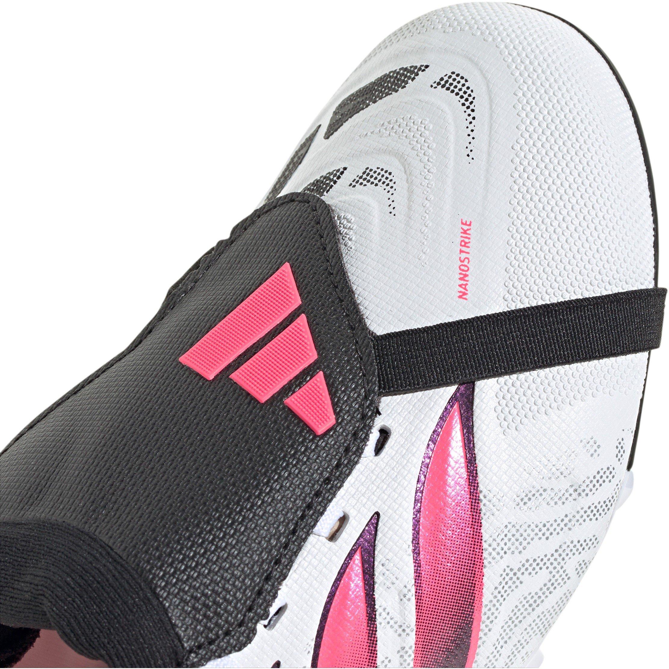 White/Coral - adidas - Predator Fold-Over Tongue League Firm Ground Football Boots Juniors - 8