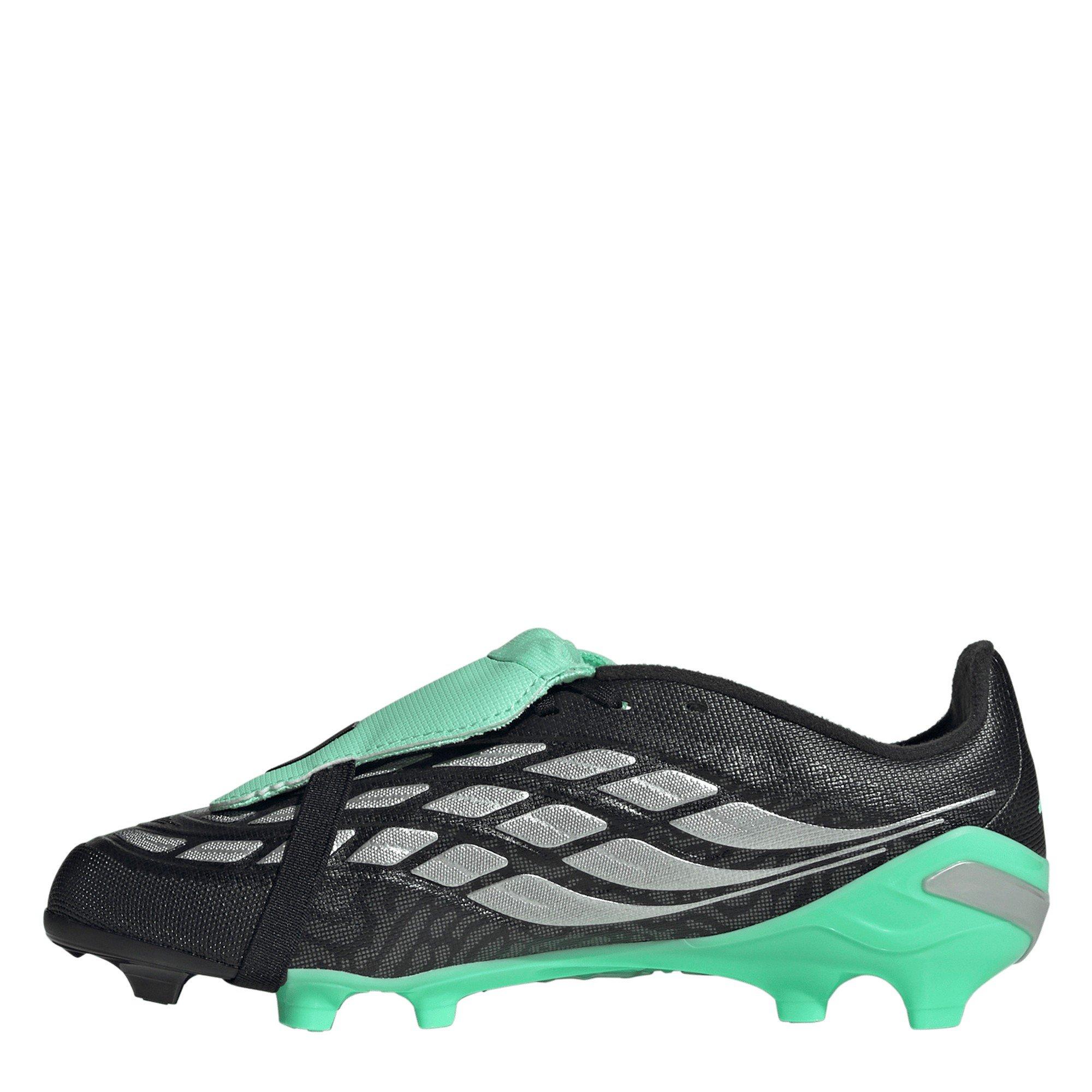 Black/Mint - adidas - Predator Fold-Over Tongue League Firm Ground Football Boots Juniors - 2