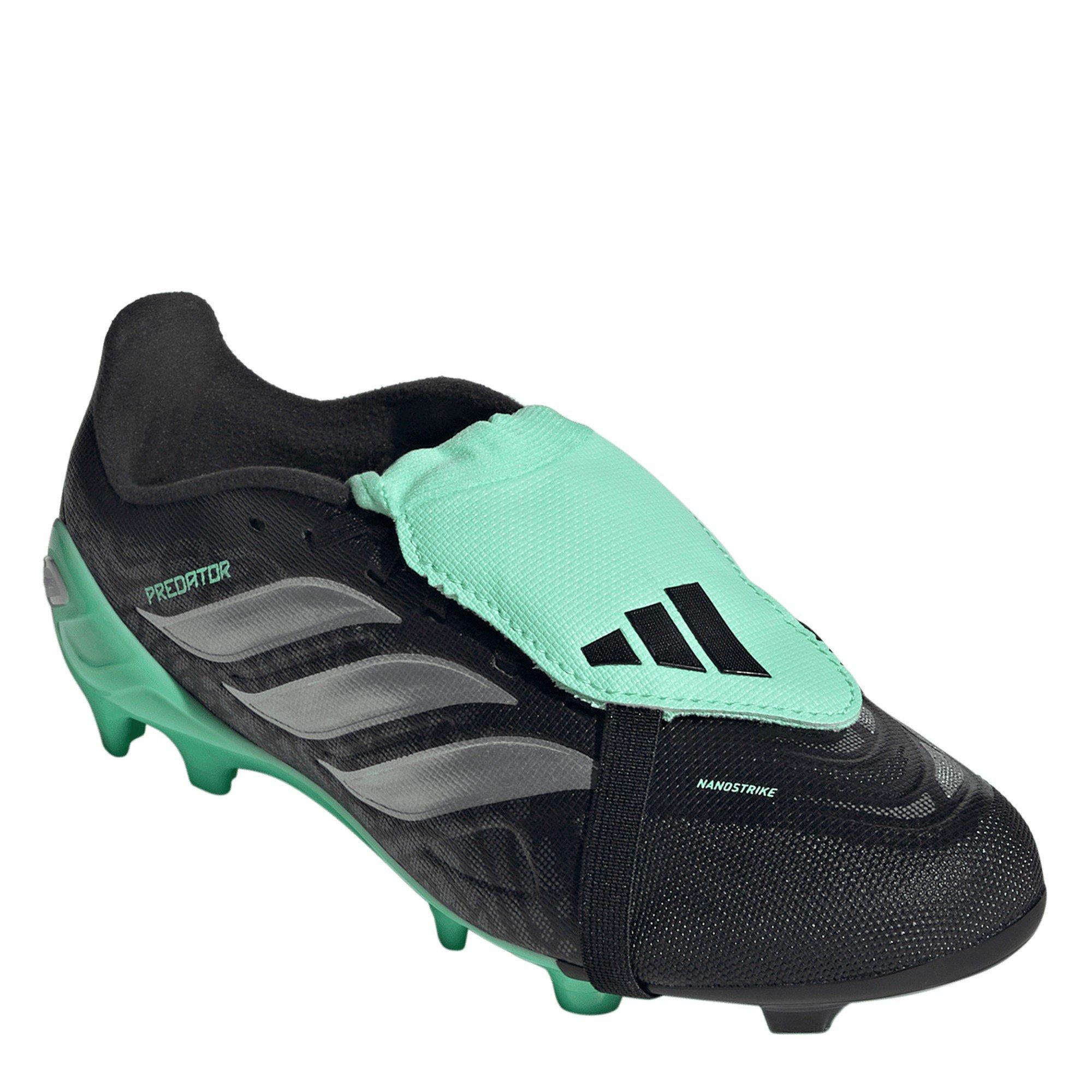 Black/Mint - adidas - Predator Fold-Over Tongue League Firm Ground Football Boots Juniors - 3