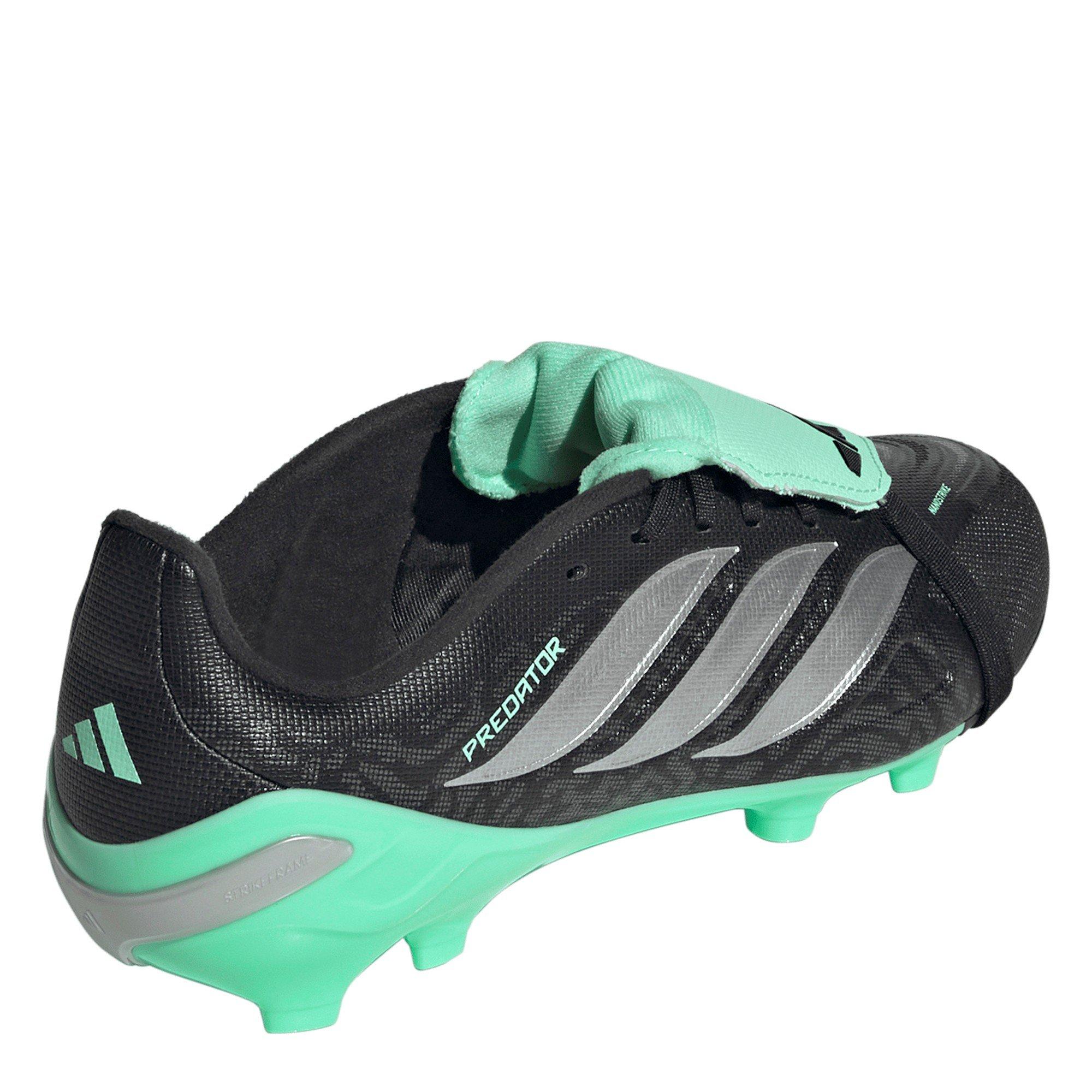 Black/Mint - adidas - Predator Fold-Over Tongue League Firm Ground Football Boots Juniors - 4