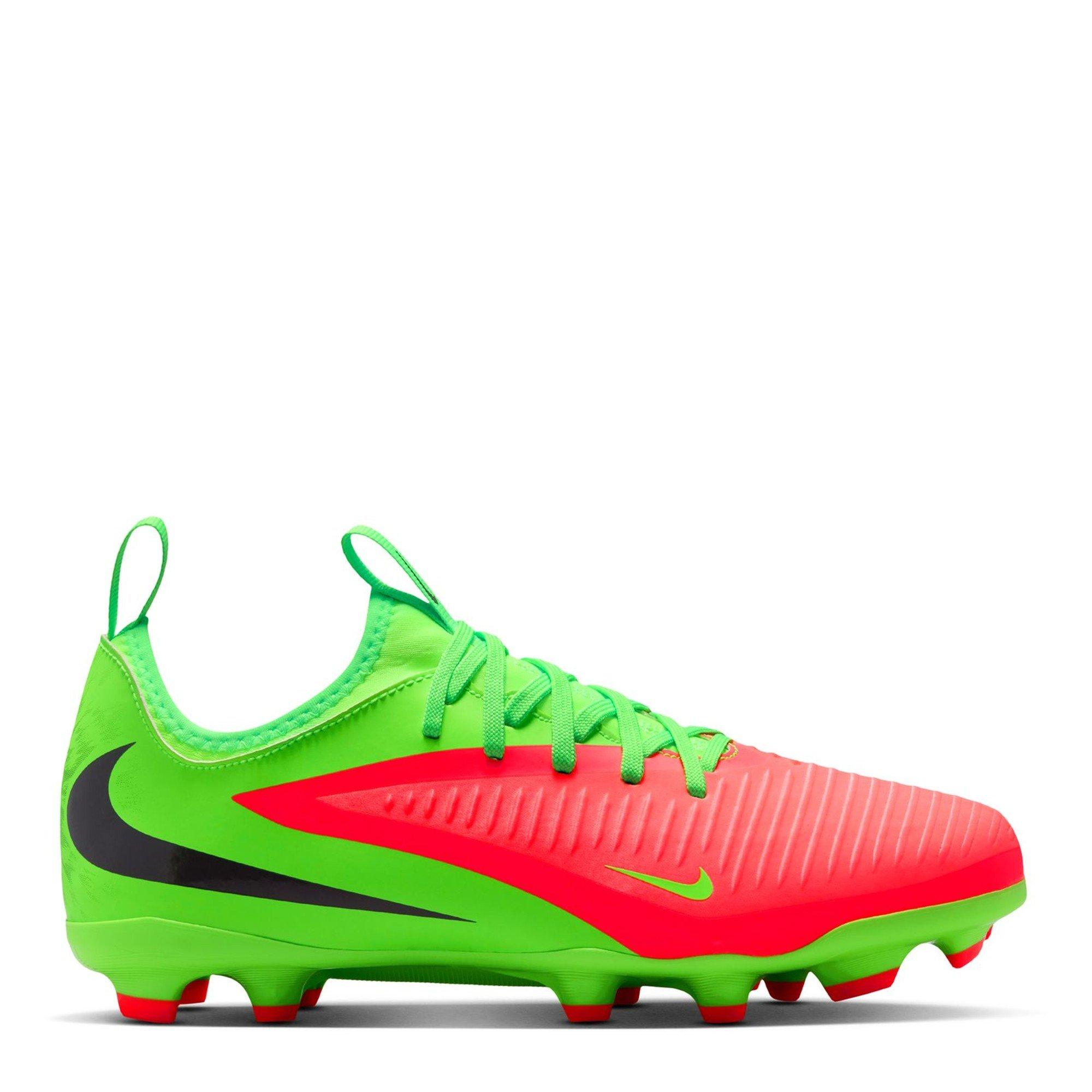 Nike Boys Phantom 6 Academy Low Juniors Firm Ground Football Boots - Pink/Green Strk - 1 (33)
