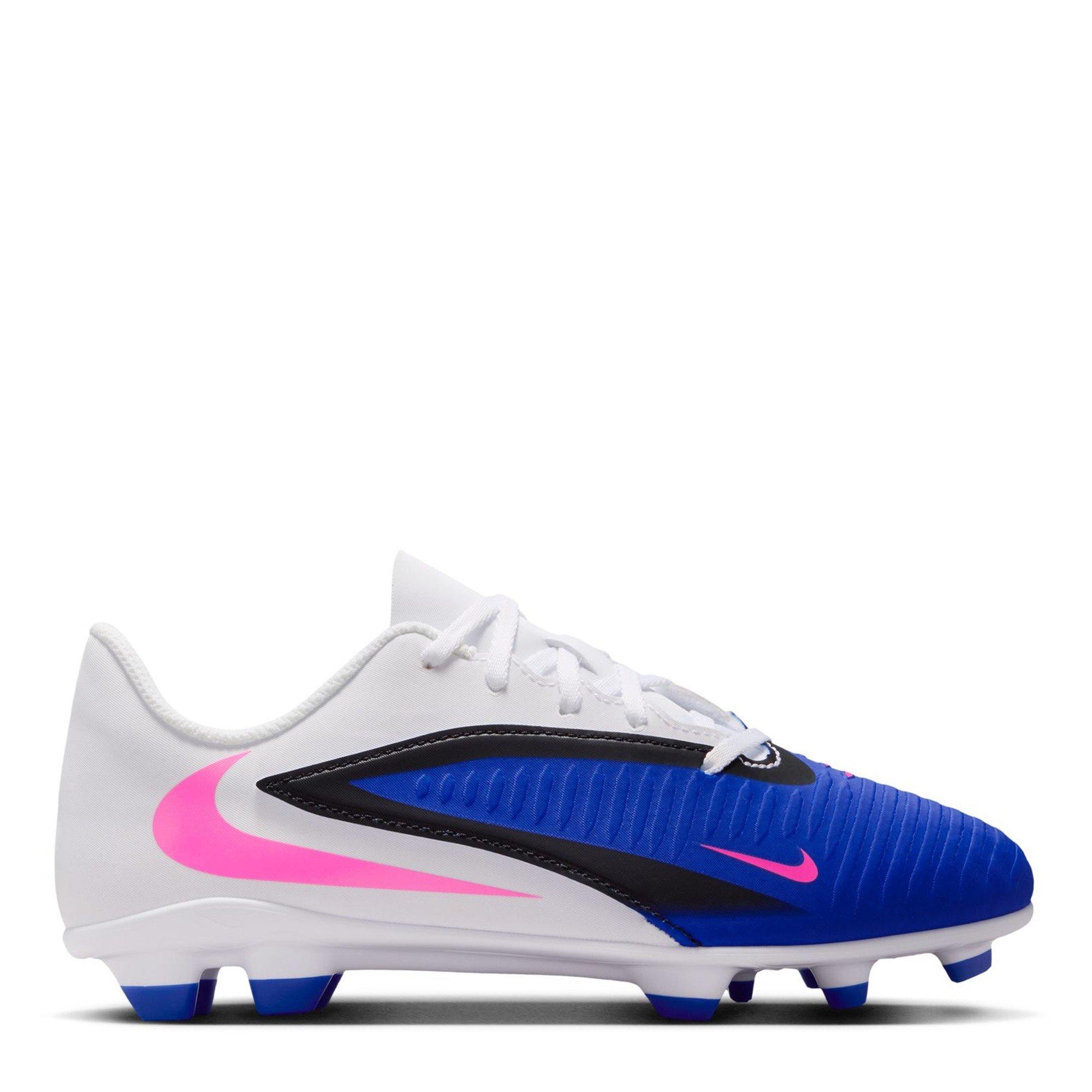 Nike Boys Phantom 6 Club Juniors  Ground Football Boots - Blue/Wht/Pink - 4 (36.5)