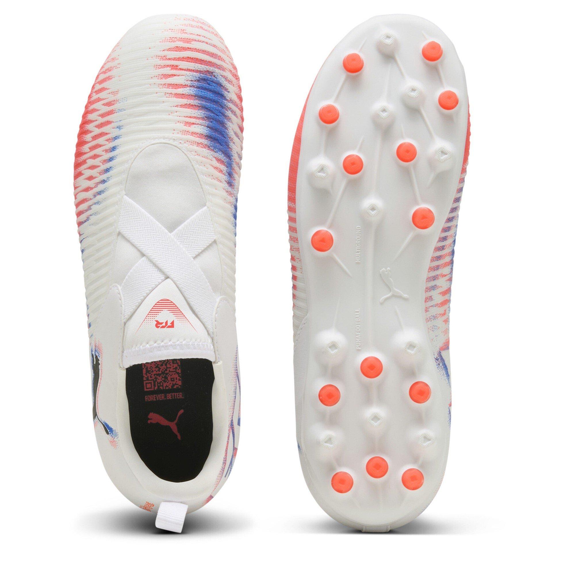 Wht-Blk-Glw Red - Puma - Unisex Kids' Future 8 Match Firm Ground Football Boots - 3
