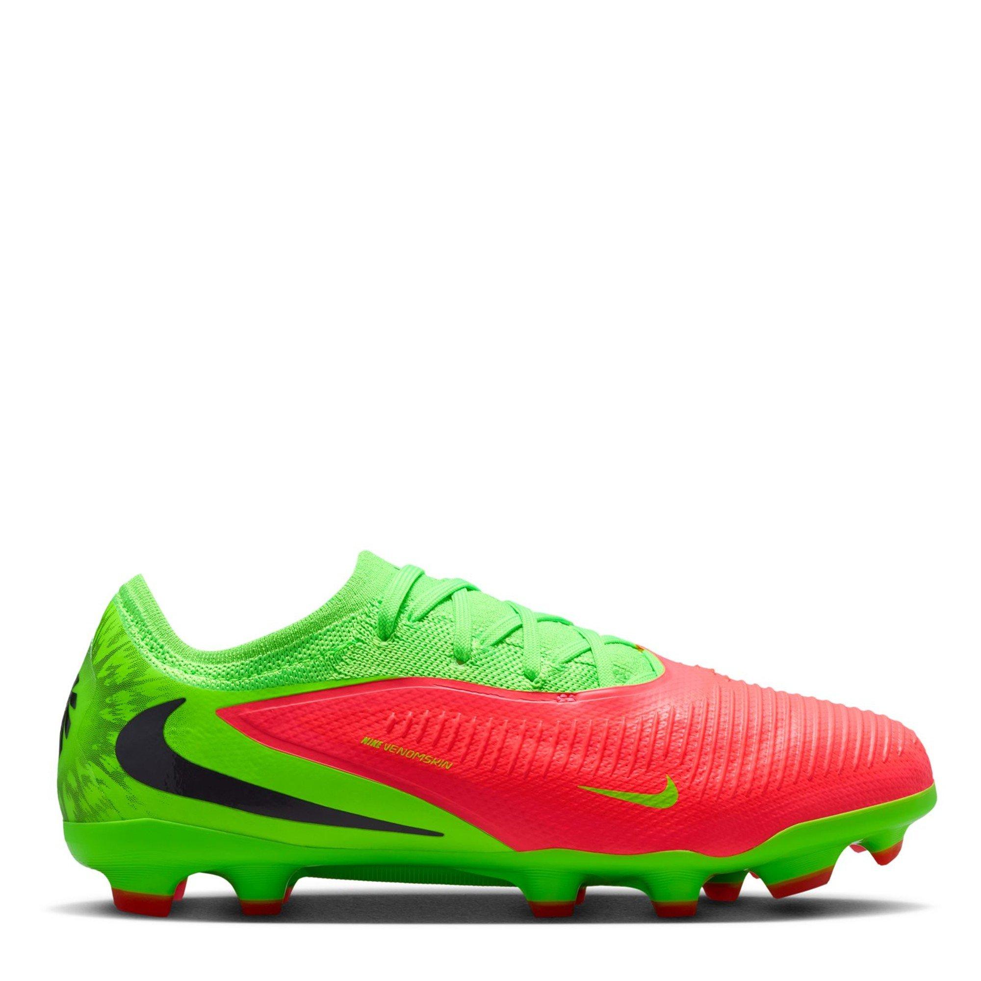 Nike Boys Phantom 6 Pro Juniors  Ground Football Boots - Pink/Green Strk - 5.5 (38.5)