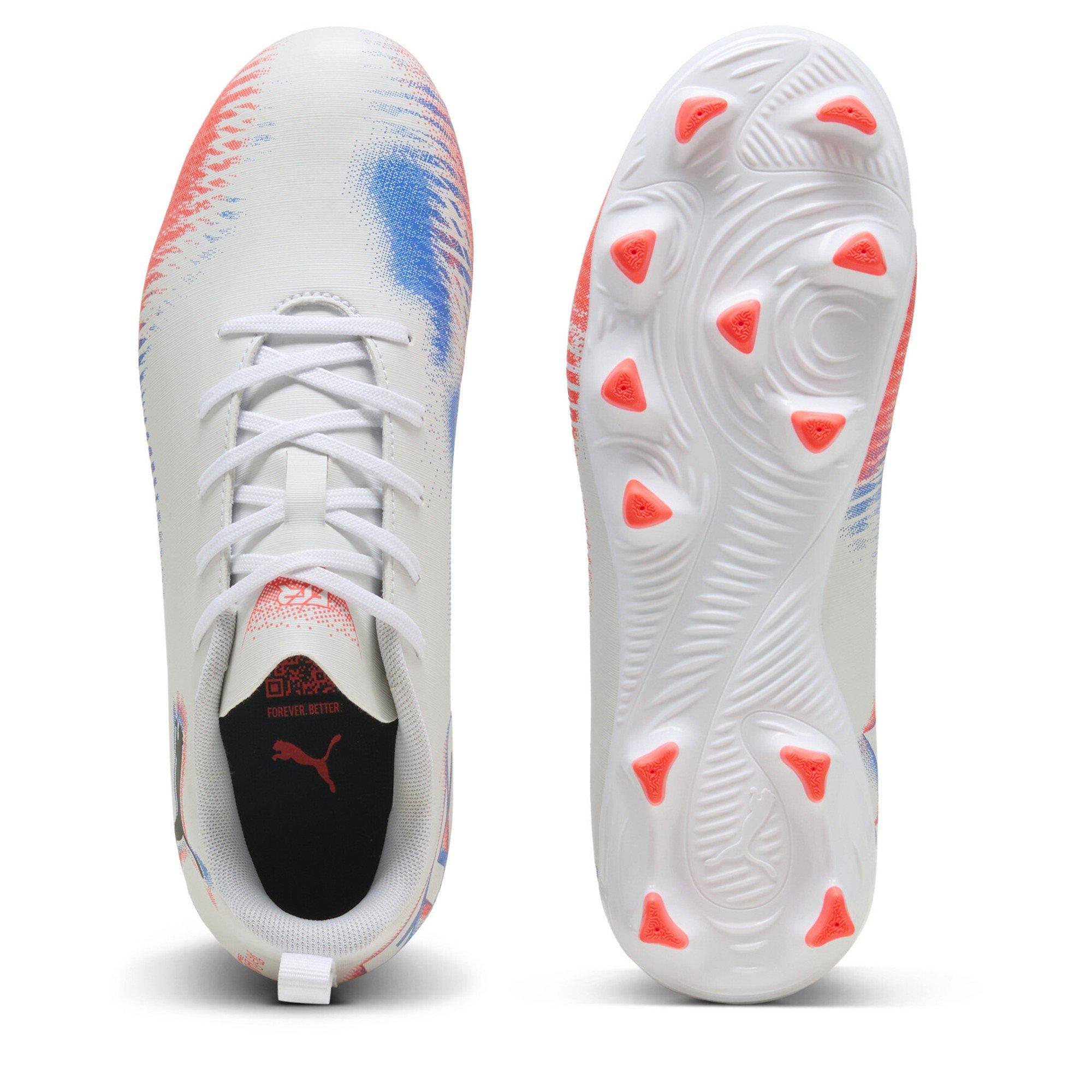 Wht-Blk-Glw Red - Puma - Unisex Kids' Future 8 Play Firm Ground Football Boots - 3
