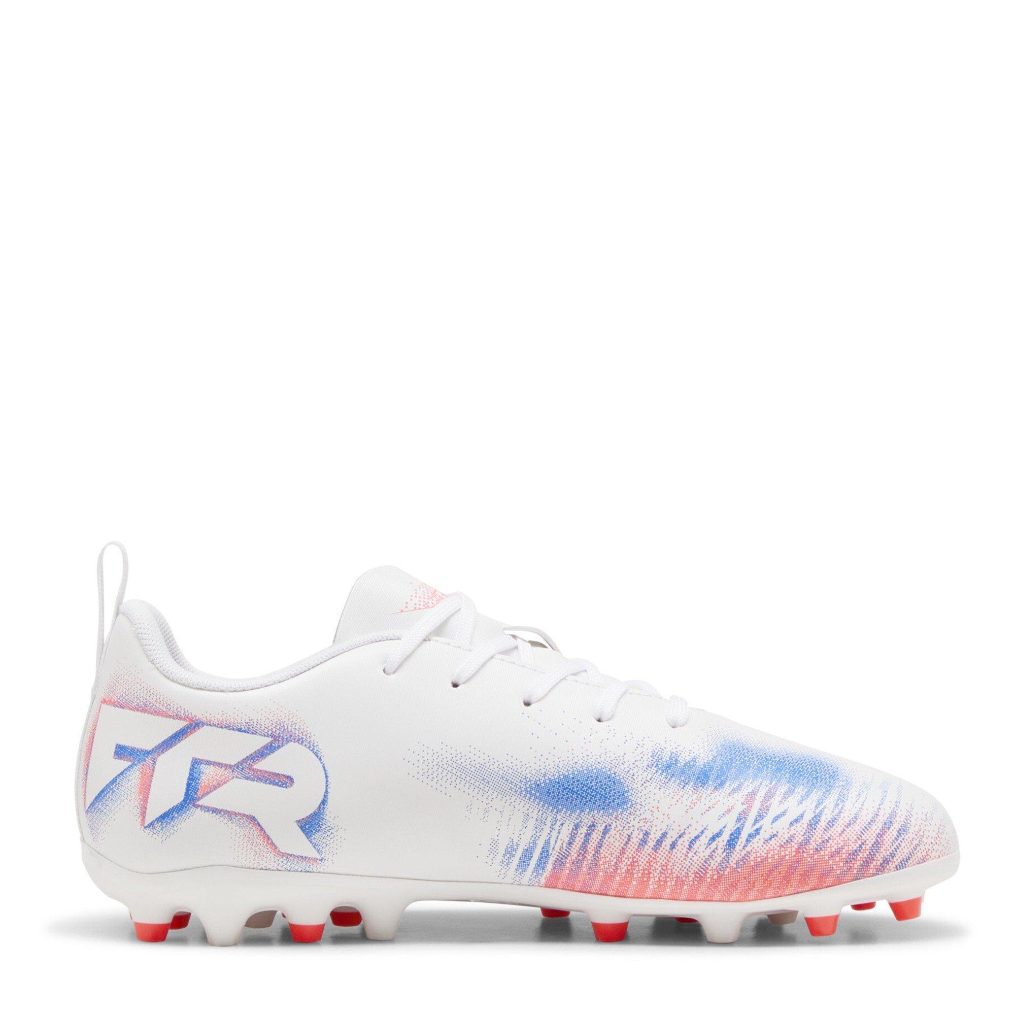 Wht-Blk-Glw Red - Puma - Unisex Kids' Future 8 Play MG Firm Ground Football Boots - 4