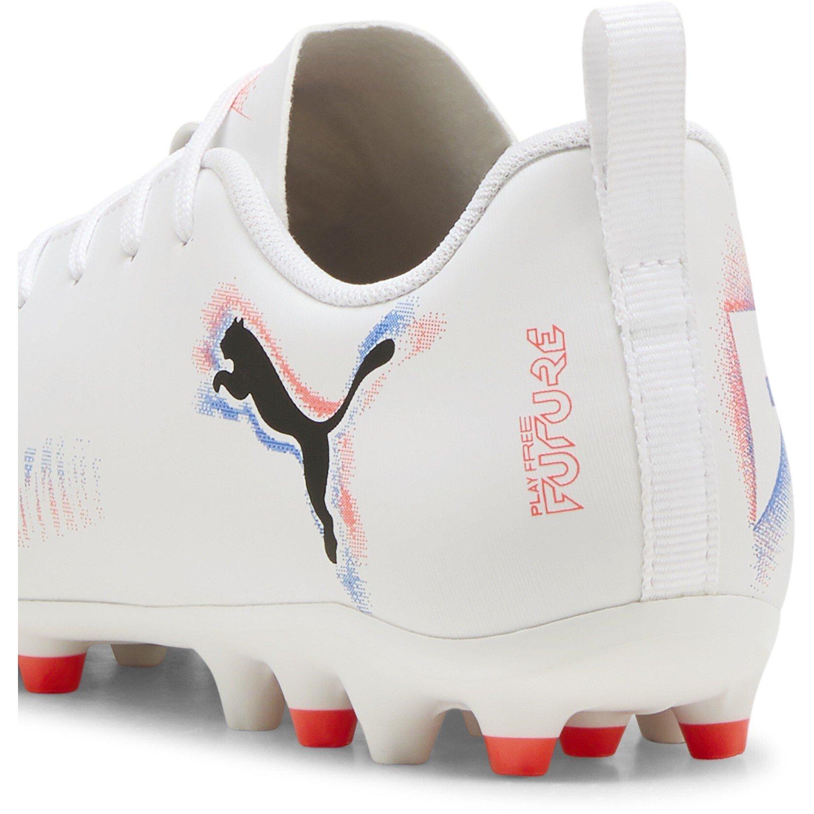 Wht-Blk-Glw Red - Puma - Unisex Kids' Future 8 Play MG Firm Ground Football Boots - 5