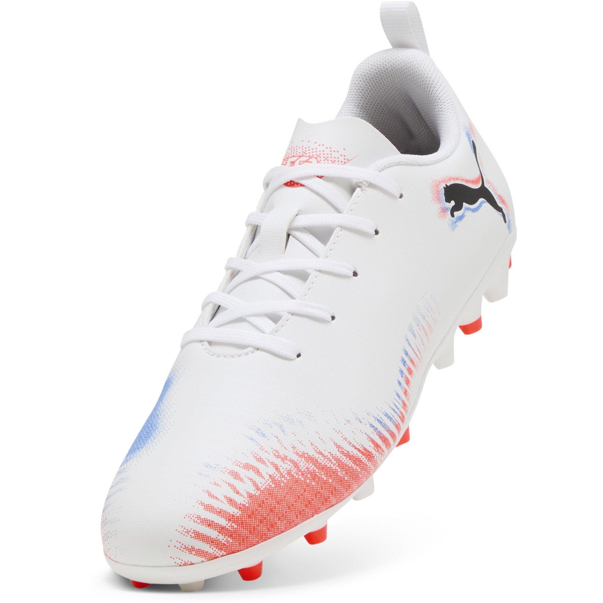Wht-Blk-Glw Red - Puma - Unisex Kids' Future 8 Play MG Firm Ground Football Boots - 6