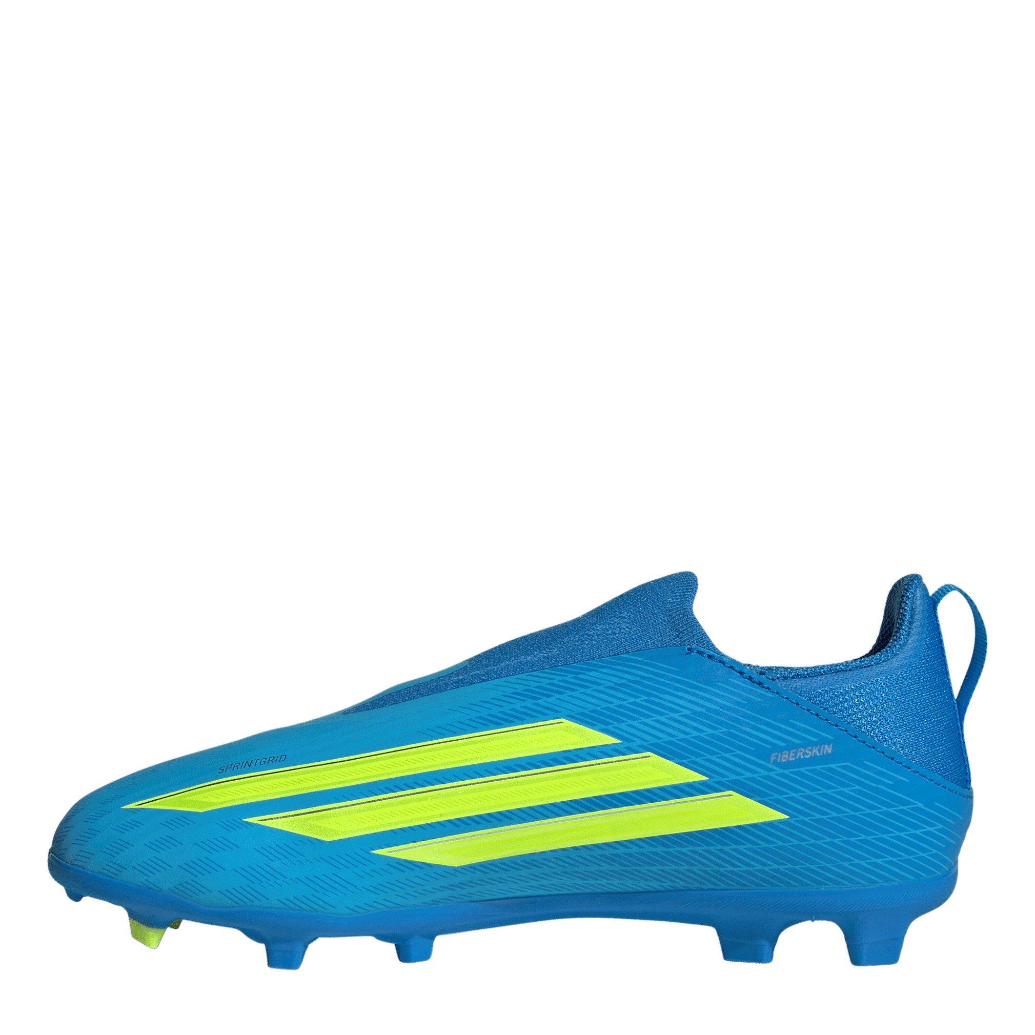 Blue/Yellow - adidas - F50 League Laceless Juniors Firm Ground Football Boots - 2