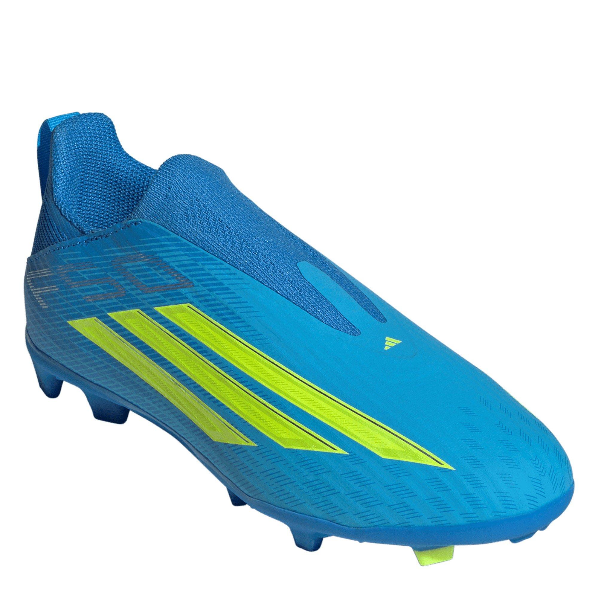 Blue/Yellow - adidas - F50 League Laceless Juniors Firm Ground Football Boots - 3