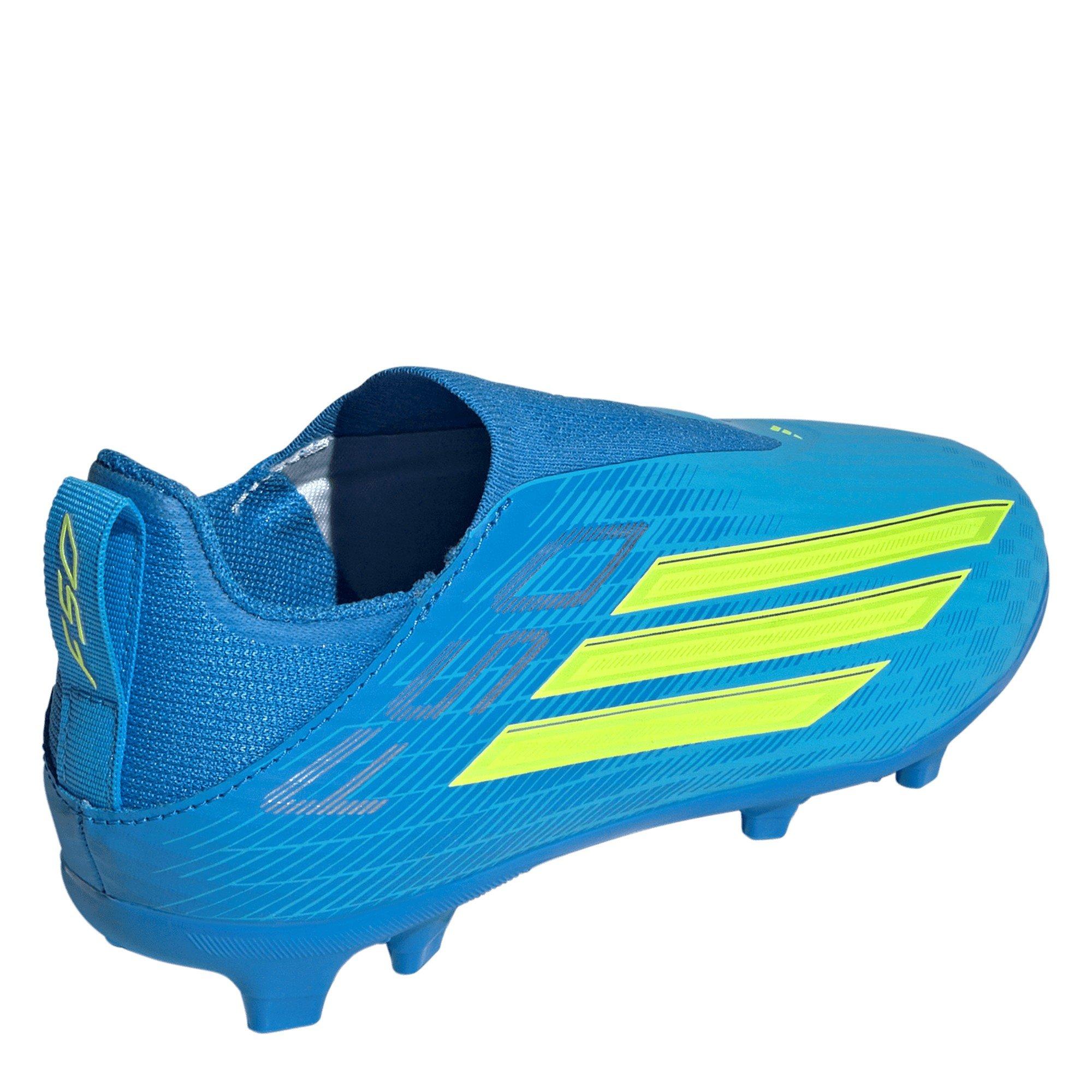 Blue/Yellow - adidas - F50 League Laceless Juniors Firm Ground Football Boots - 4