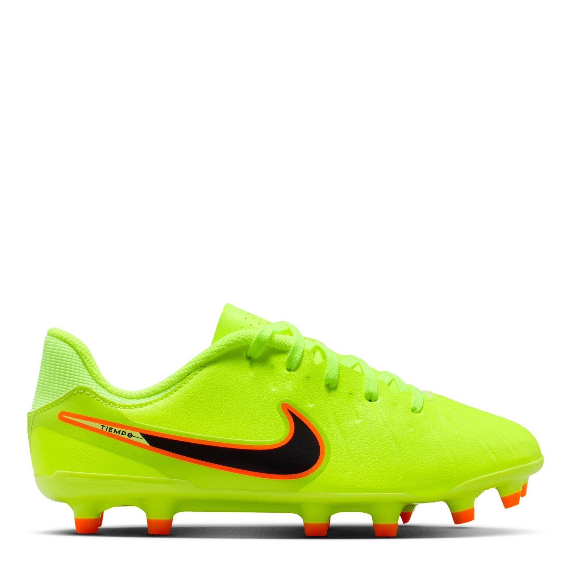 Nike Boys Tiempo Legend 10 Academy Juniors Firm Ground Football Boots - Volt/Black - 5.5 (38.5)
