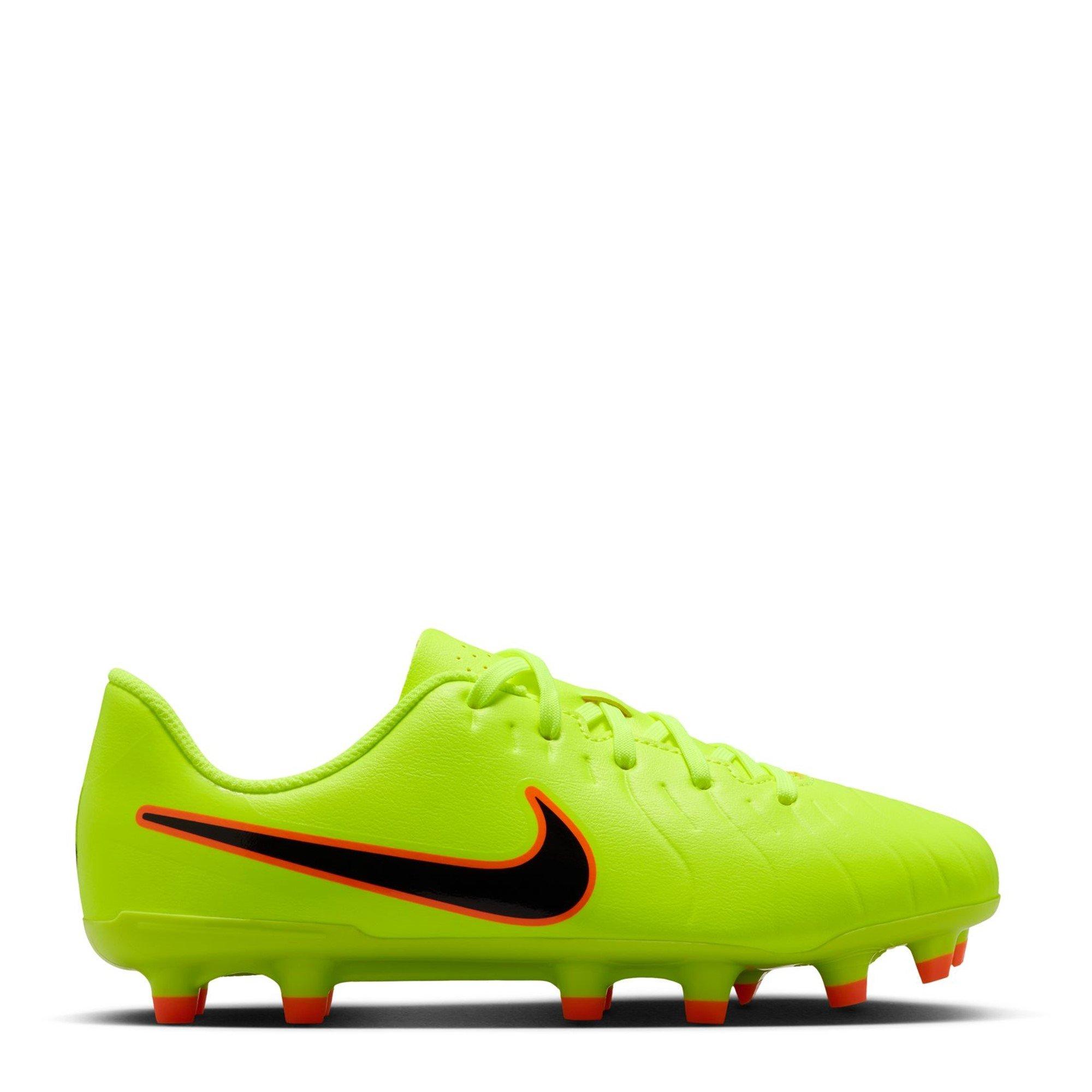 Nike Boys Tiempo Legend 10 Club Juniors Firm Ground Football Boots - Volt/Crimson - 5.5 (38.5)
