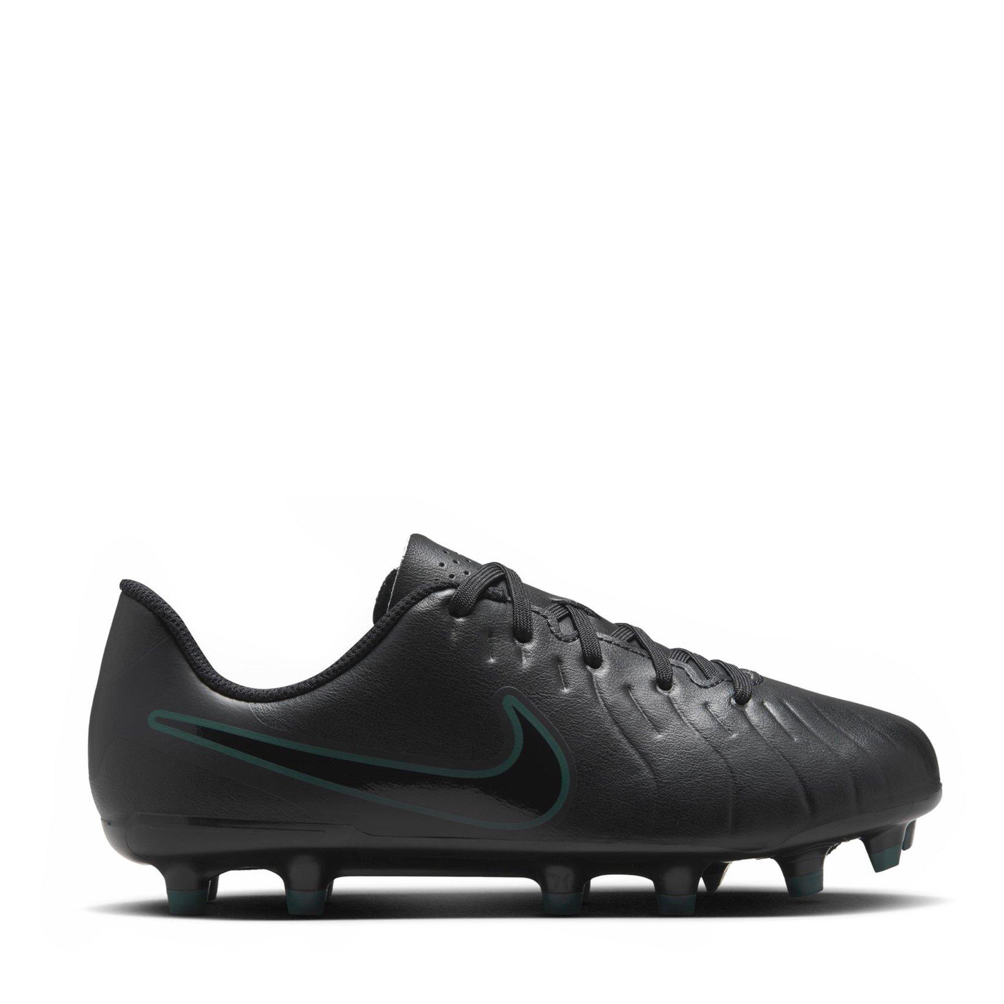 Nike Boys Tiempo Legend 10 Club Juniors Firm Ground Football Boots - Black/Green - 5.5 (38.5)