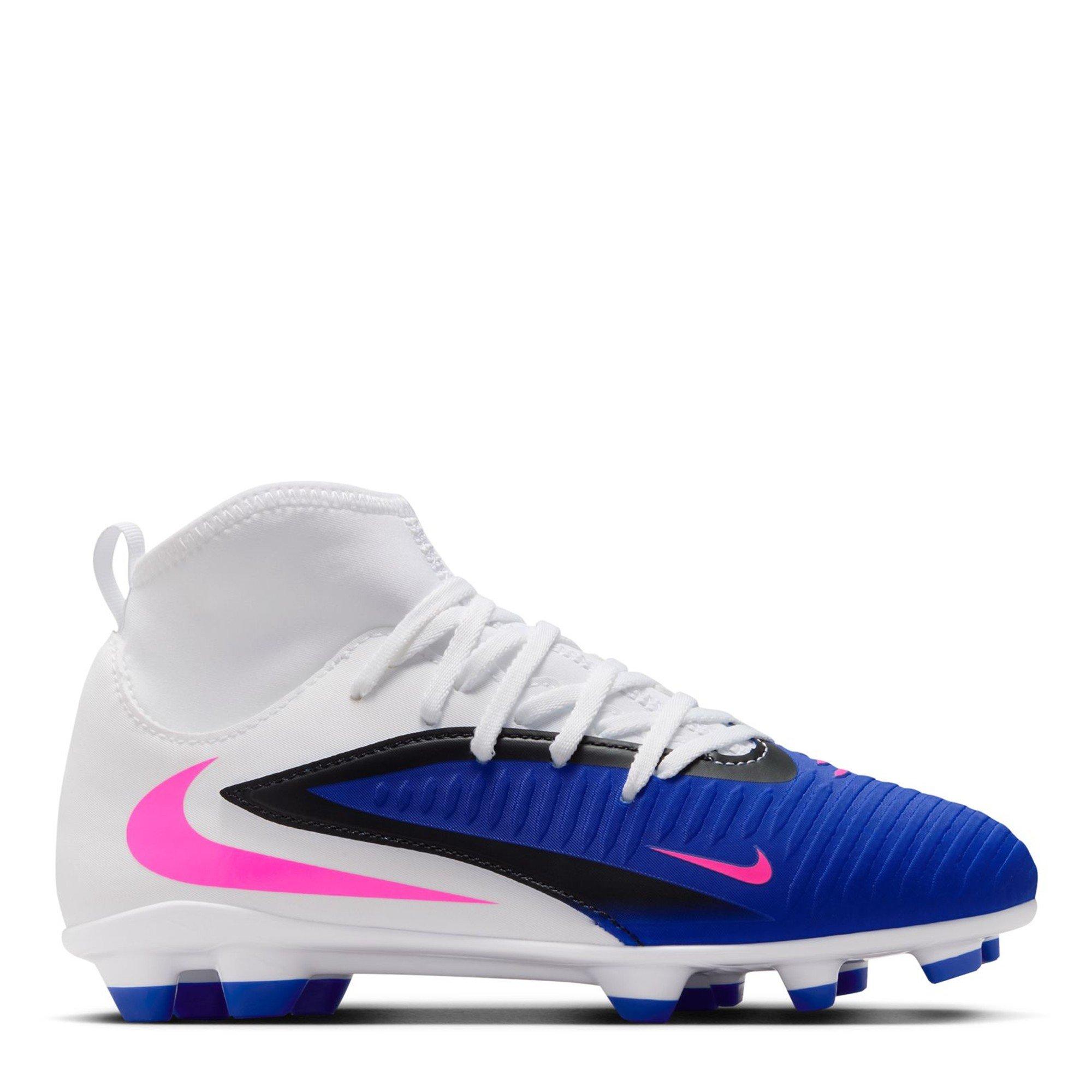 Nike Boys Phantom 6 Club Juniors -Ground Football Boots - Blue/Wht/Pink - 4 (36.5)