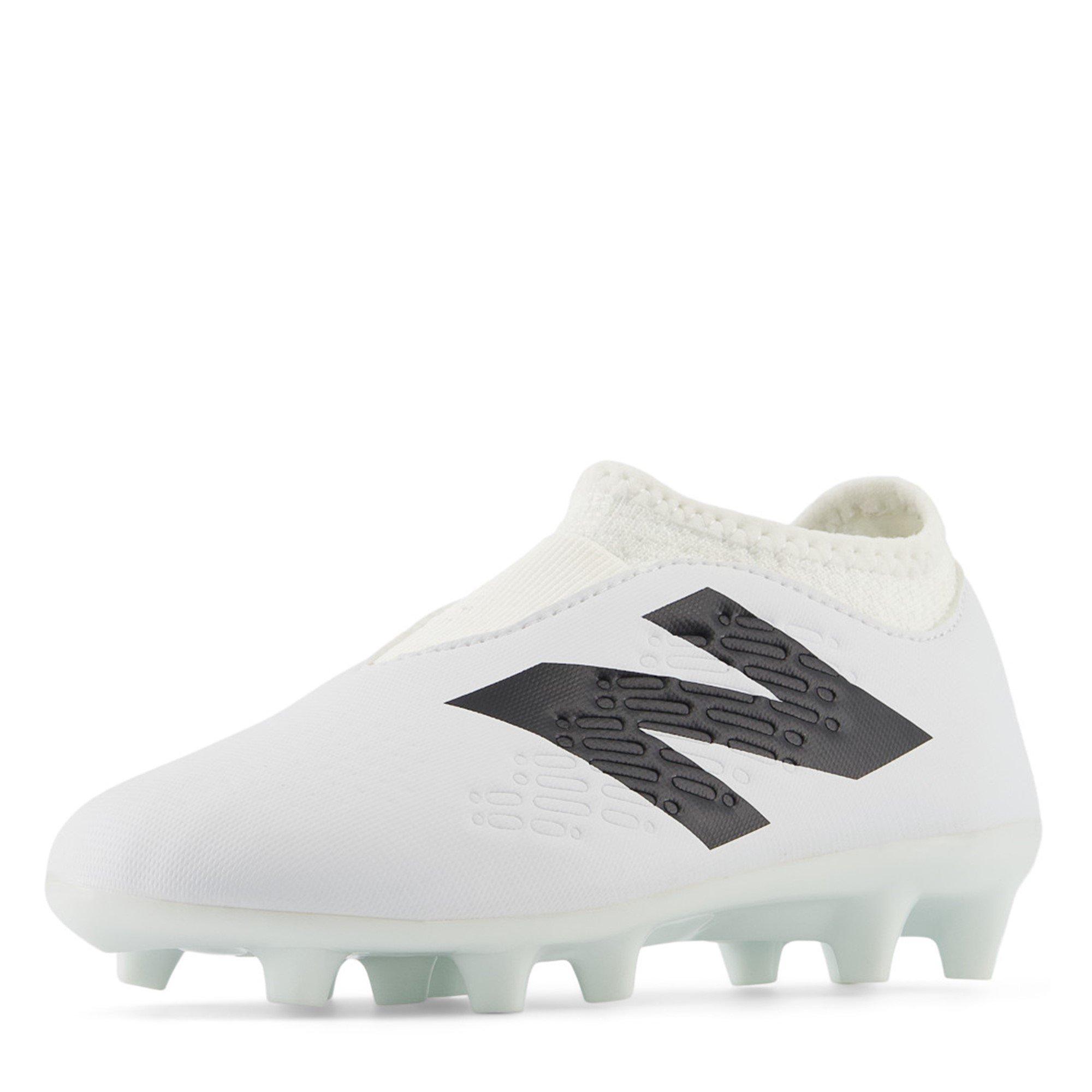 White/Black - New Balance - Tekela V4+ Magique Firm Ground Junior Football Boots - 8