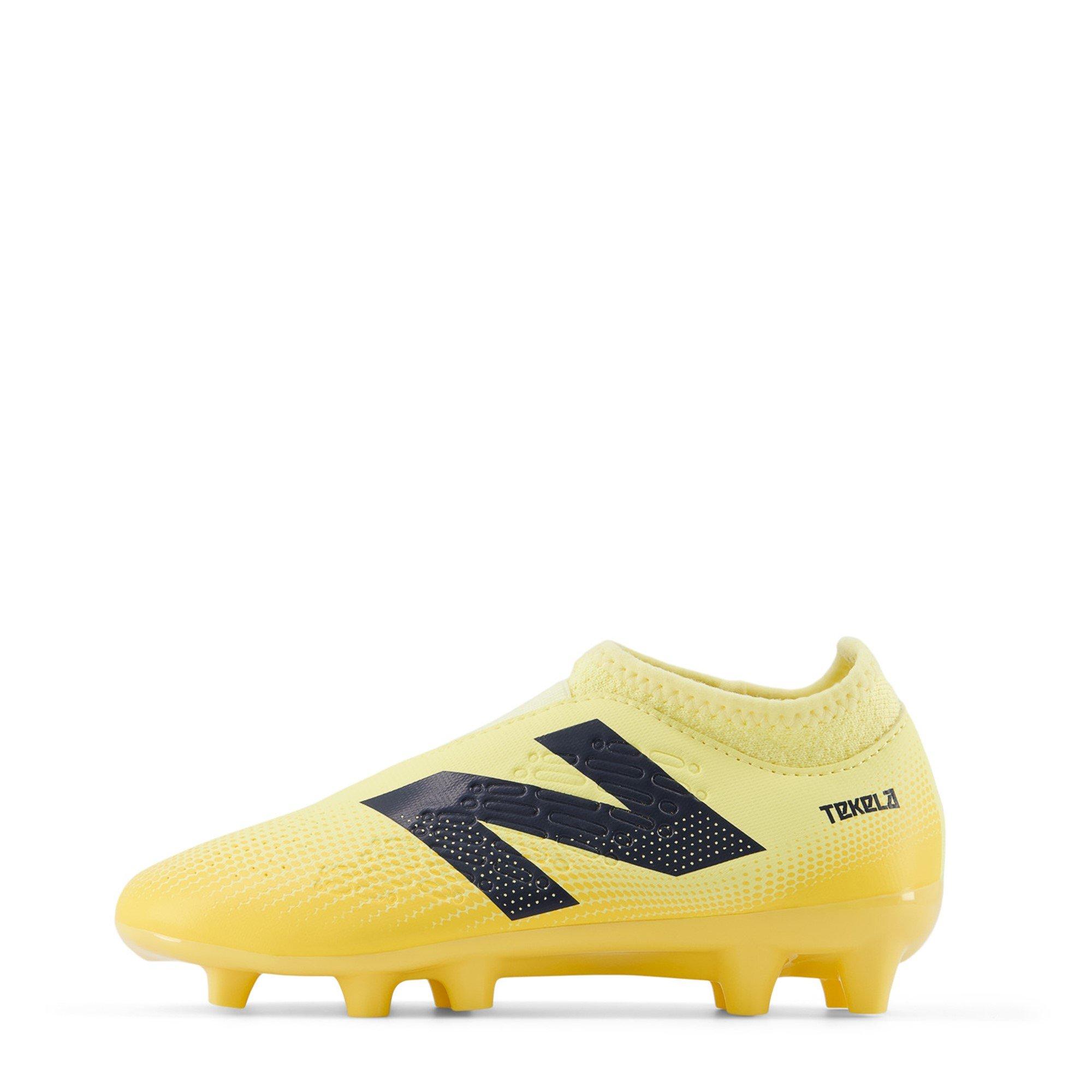 Orange/Black - New Balance - Tekela V4+ Magique Firm Ground Junior Football Boots - 6