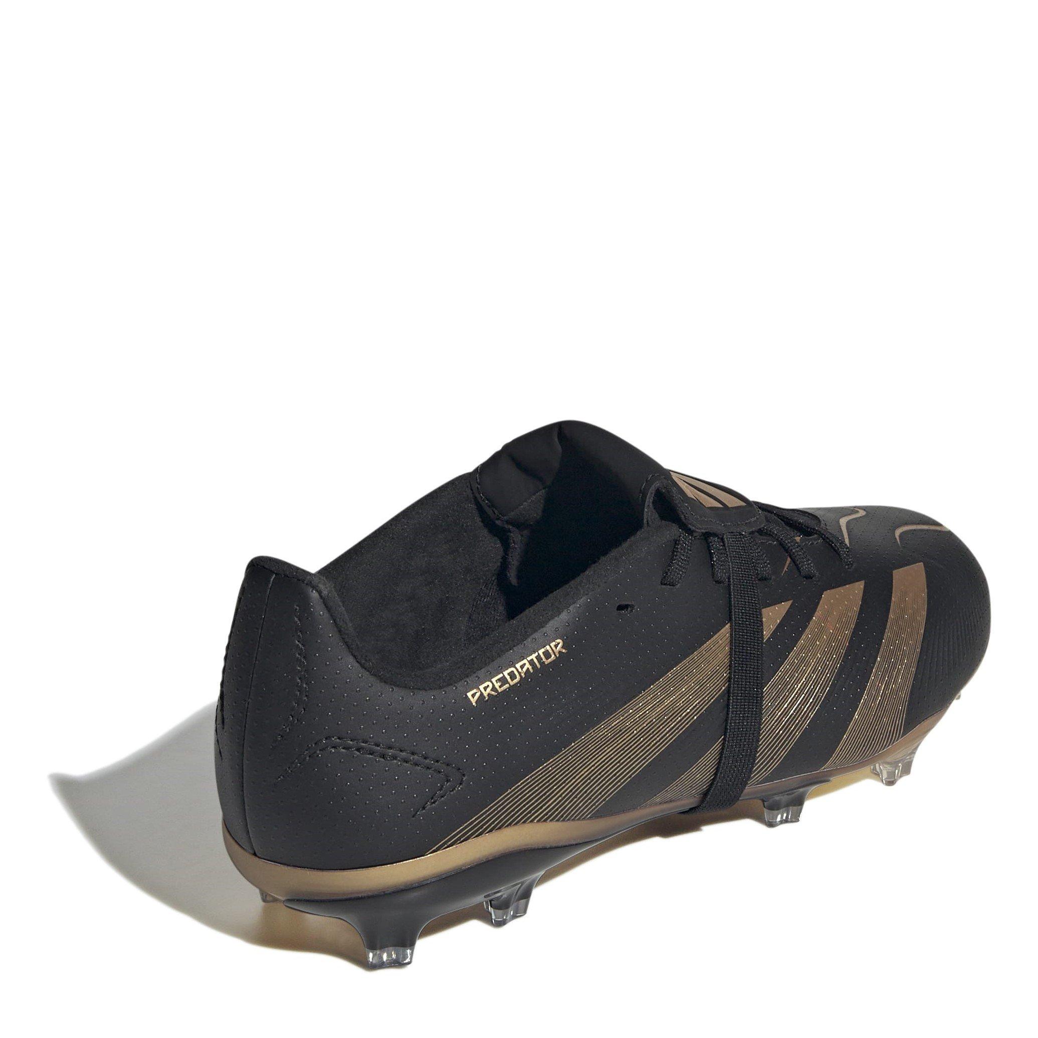 Zwart/Goud - adidas - Predator League Fold Over Tongue Junior Firm Ground Football Boots - 4