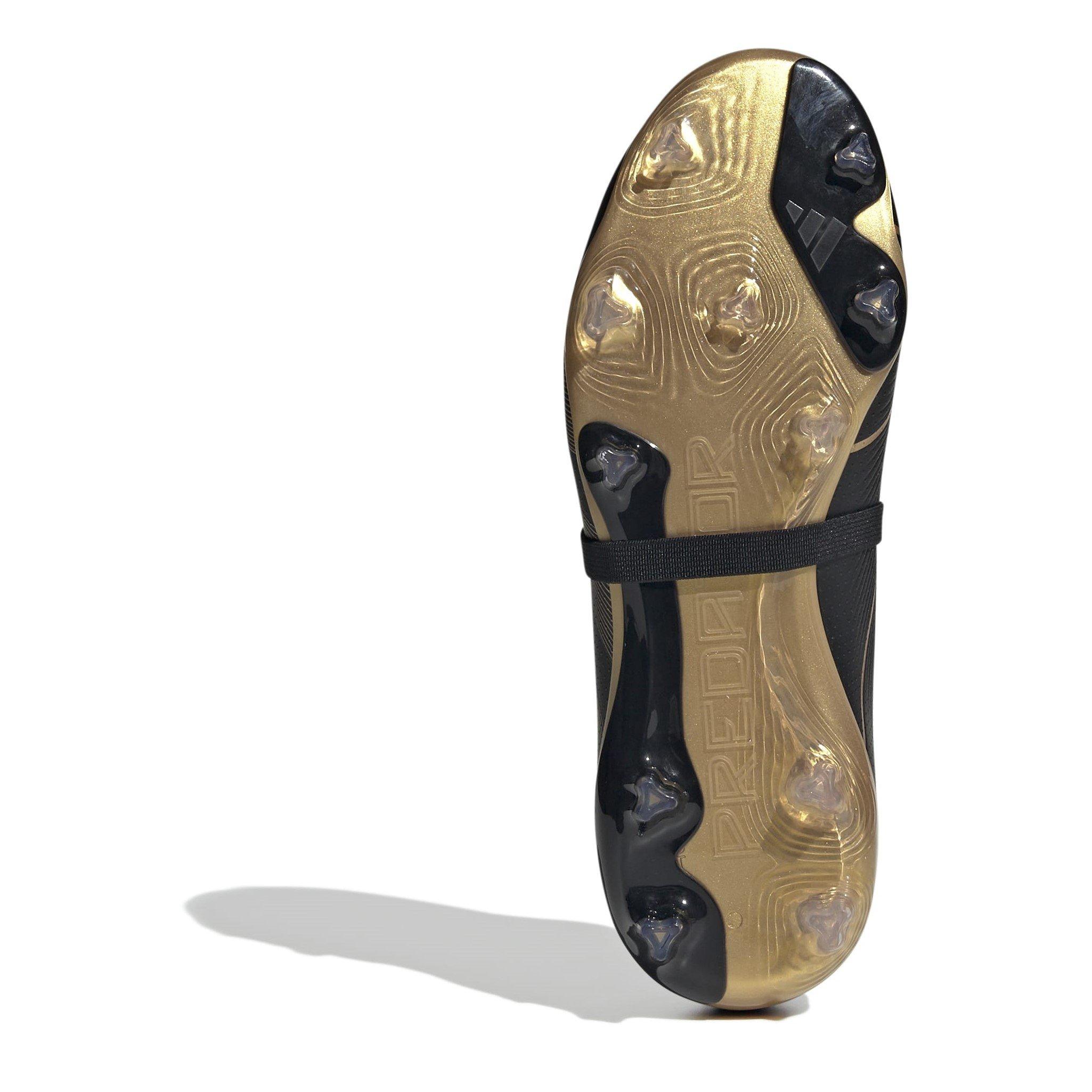 Zwart/Goud - adidas - Predator League Fold Over Tongue Junior Firm Ground Football Boots - 6