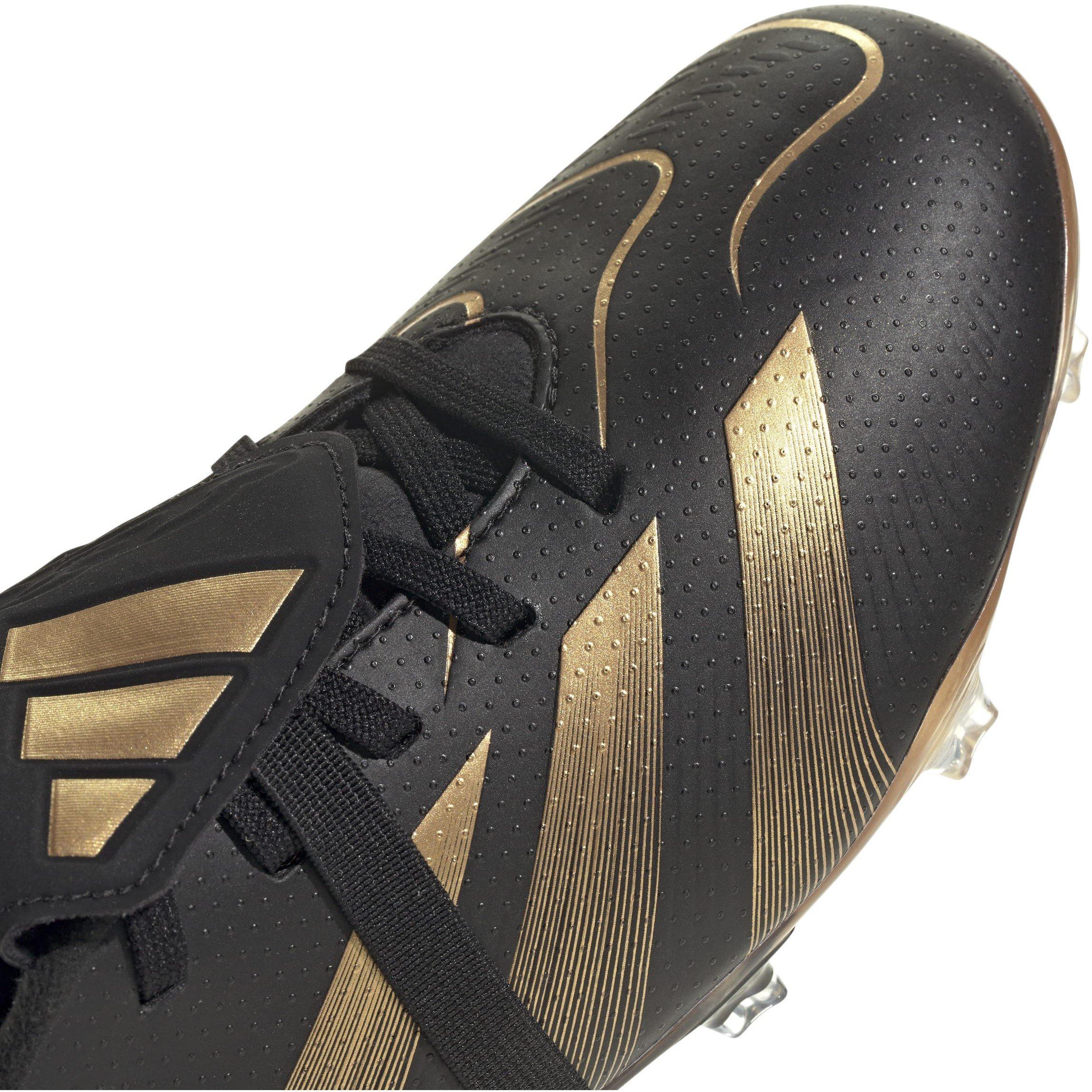Zwart/Goud - adidas - Predator League Fold Over Tongue Junior Firm Ground Football Boots - 7
