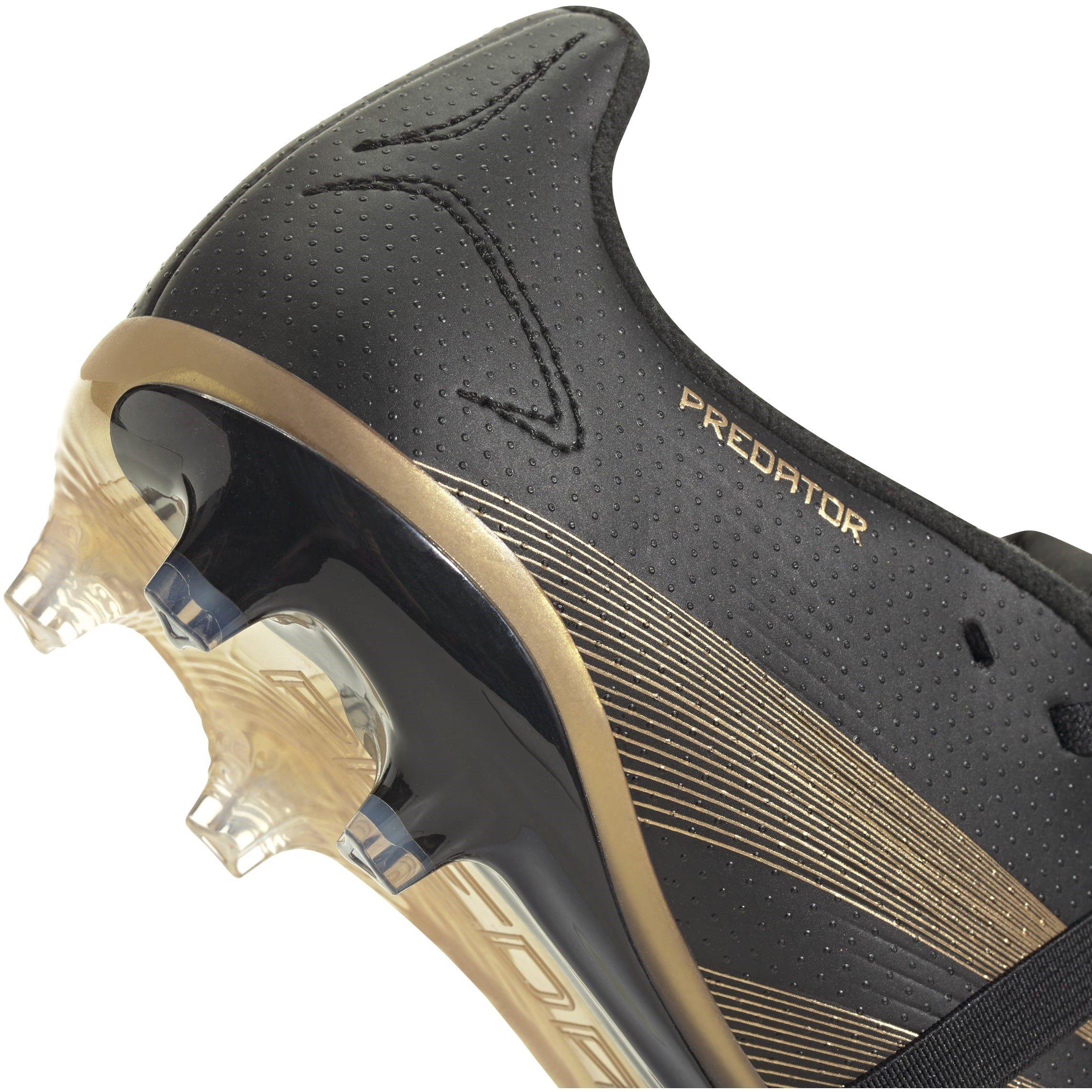Zwart/Goud - adidas - Predator League Fold Over Tongue Junior Firm Ground Football Boots - 8