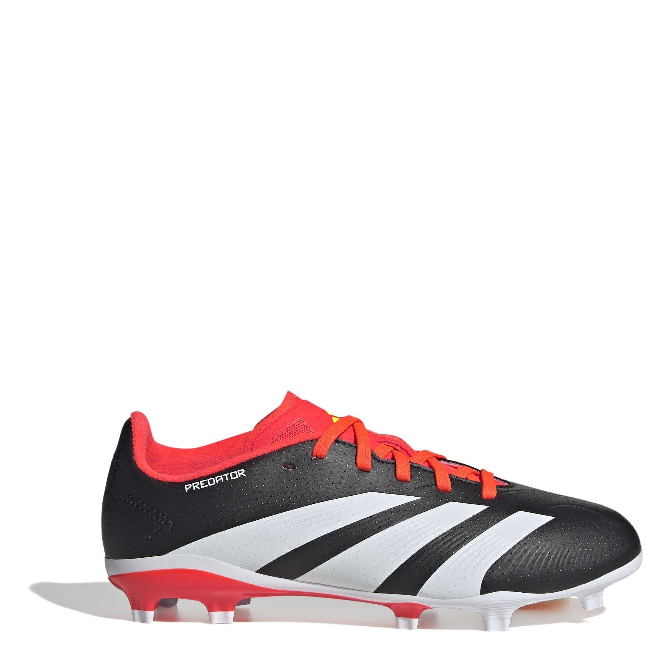 Adidas Boys Predator 24 League Junior Firm Ground Boots - Black/White/Red - 5.5 (38.7)