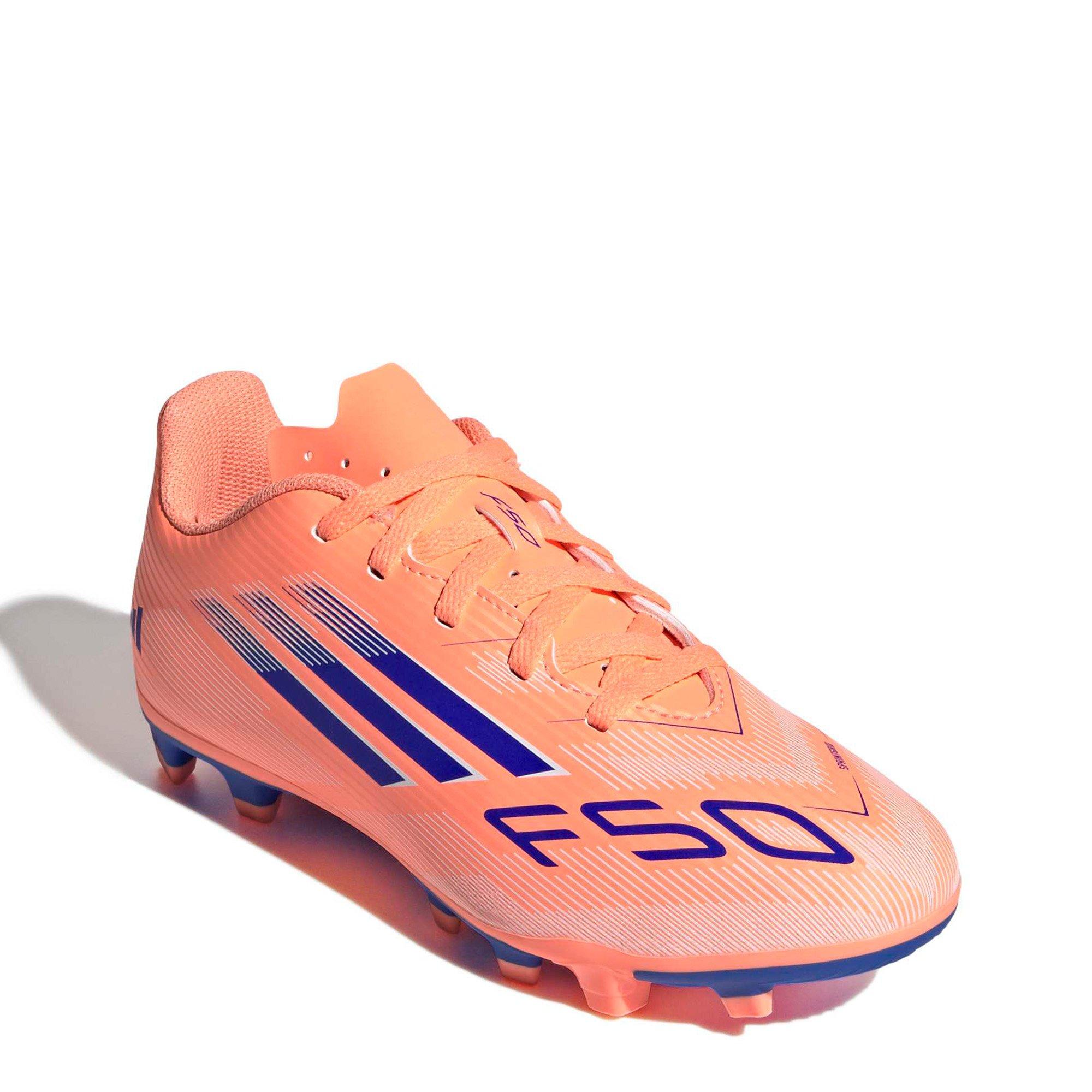 Orange/Blue/Wht - adidas - F50 Club Junior Firm Ground Football Boots - 5