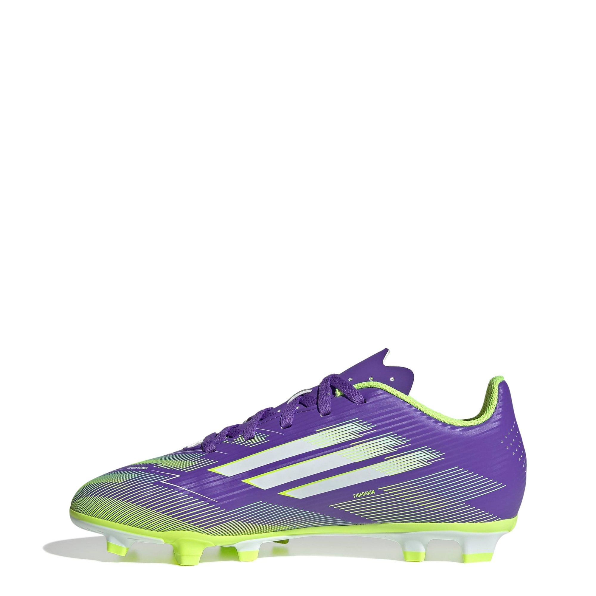 Purp/Wht/Lemon - adidas - F50 Club Junior Firm Ground Football Boots - 2