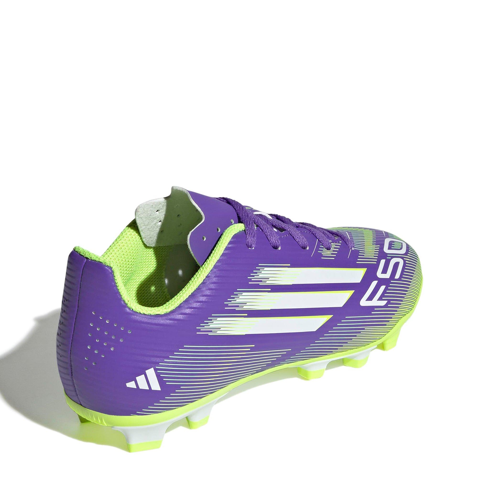 Purp/Wht/Lemon - adidas - F50 Club Junior Firm Ground Football Boots - 6