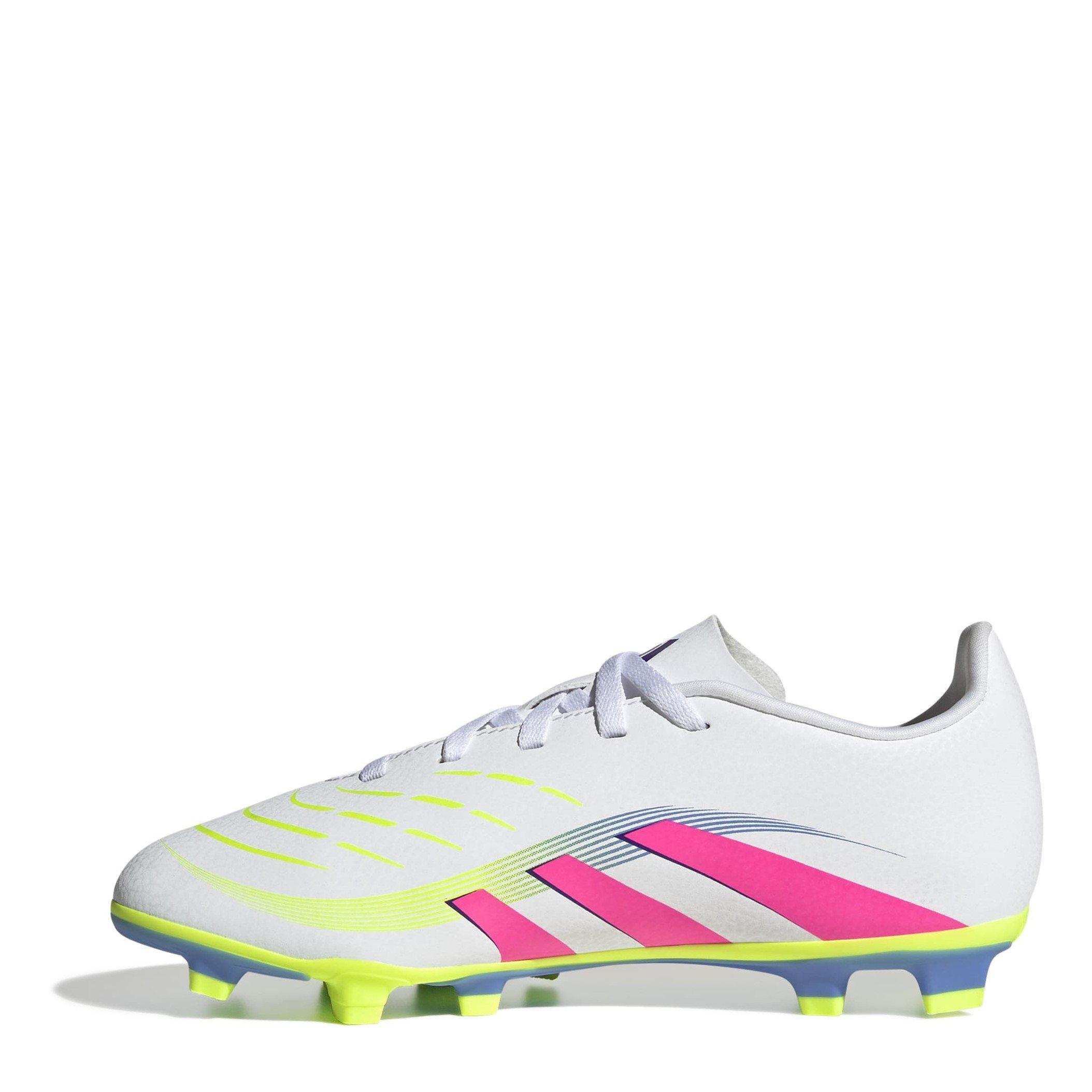 Wht/Pink/Lemon - adidas - Predator Club Firm Ground Boots Juniors - 2