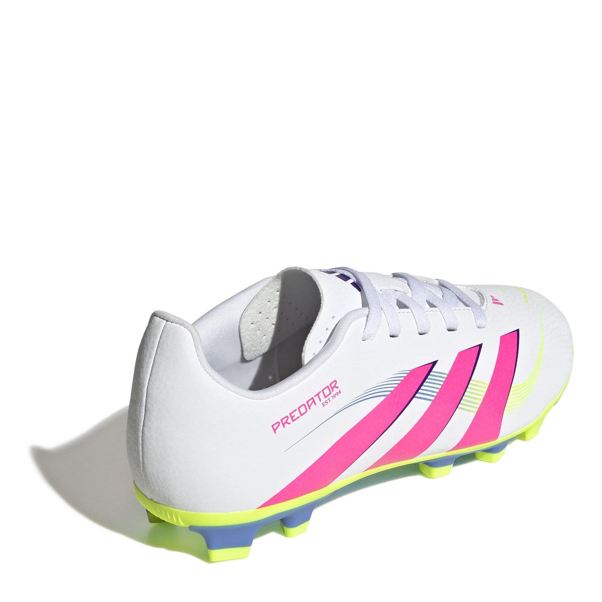 Wht/Pink/Lemon - adidas - Predator Club Firm Ground Boots Juniors - 4