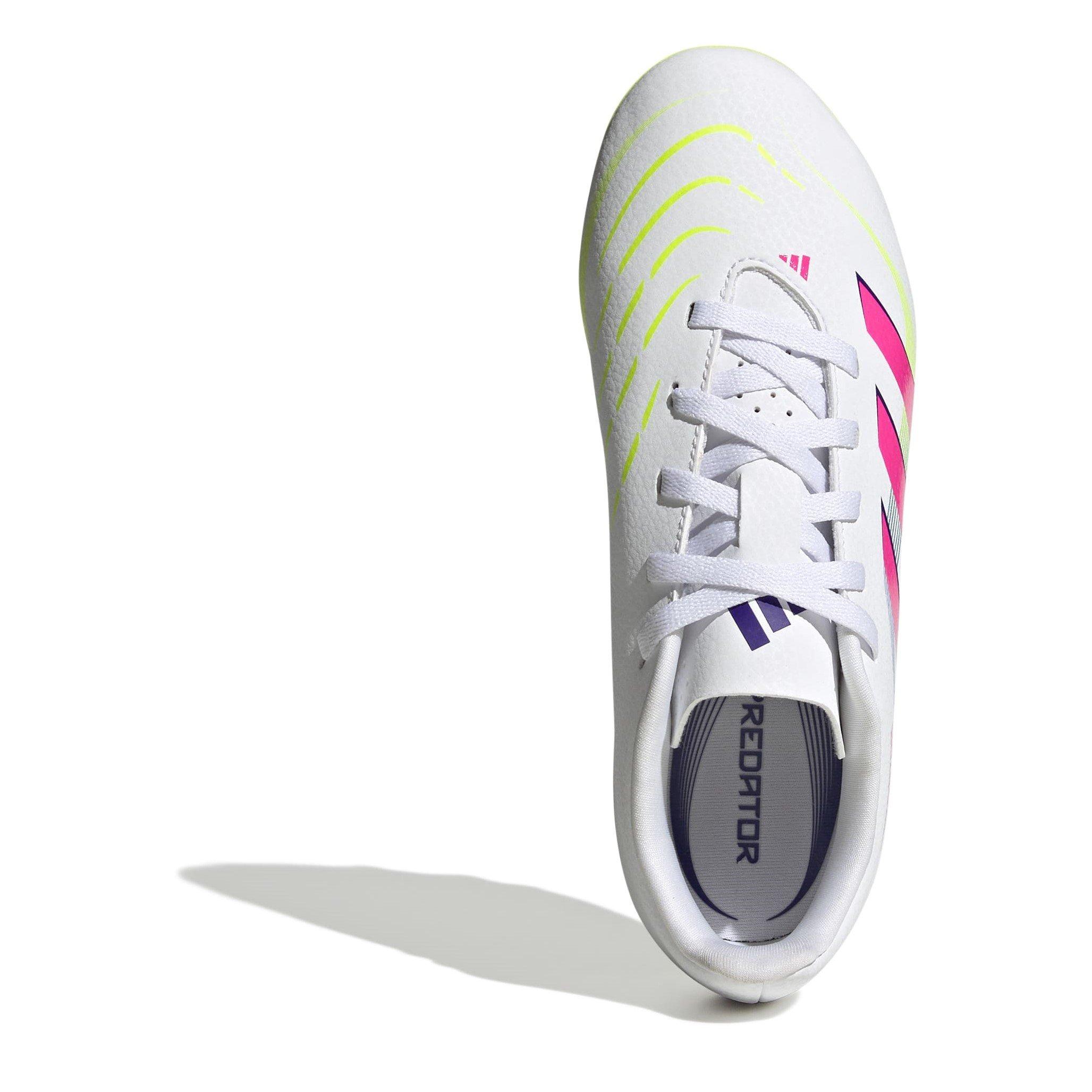 Wht/Pink/Lemon - adidas - Predator Club Firm Ground Boots Juniors - 5